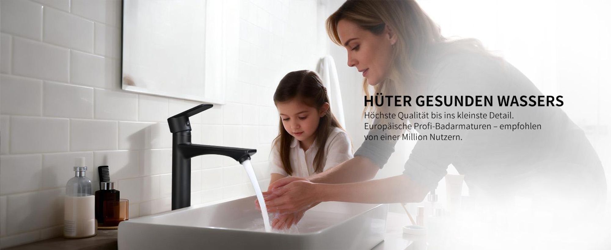 Homelody Wasserhahn bad, hoch Waschbeckenarmatur Badarmatur 30cm, Armatur Bad Waschtischarmatur Einhandmischer für Aufsatzwaschbecken, Schwarz