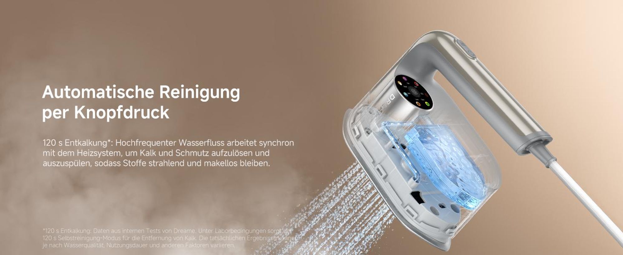 Dreame P7 Vertikaler Dampfbügeleisen, tragbares Bügeleisen, um 90 ° drehbares Dampfpanel, geeignet für alle Stoffe, Zuhause, Reisen, Zuhause und Büro