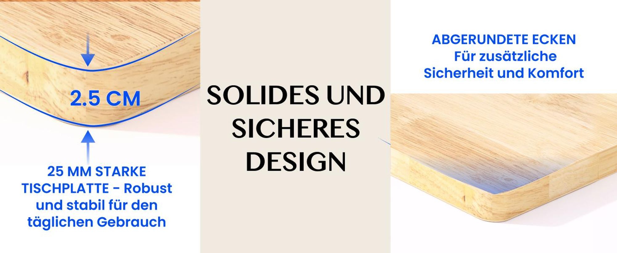 FLEXISPOT Massivholz-Tischplatte aus Gummibaumholz 140x80 cm, 25 mm stark, einteilige Tischplatte mit vorgebohrten Löchern