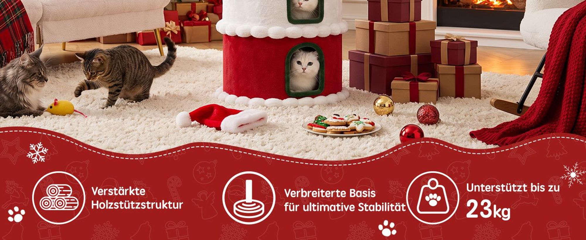 COMHOMA Kratzbaum, mehrstöckiger Katzenturm,150cm Kratzbäume Katzenhöhle mit Großem Ruhebett und Gemütlichem Katzenhaus, Stabiler Kletterbaum für Katz