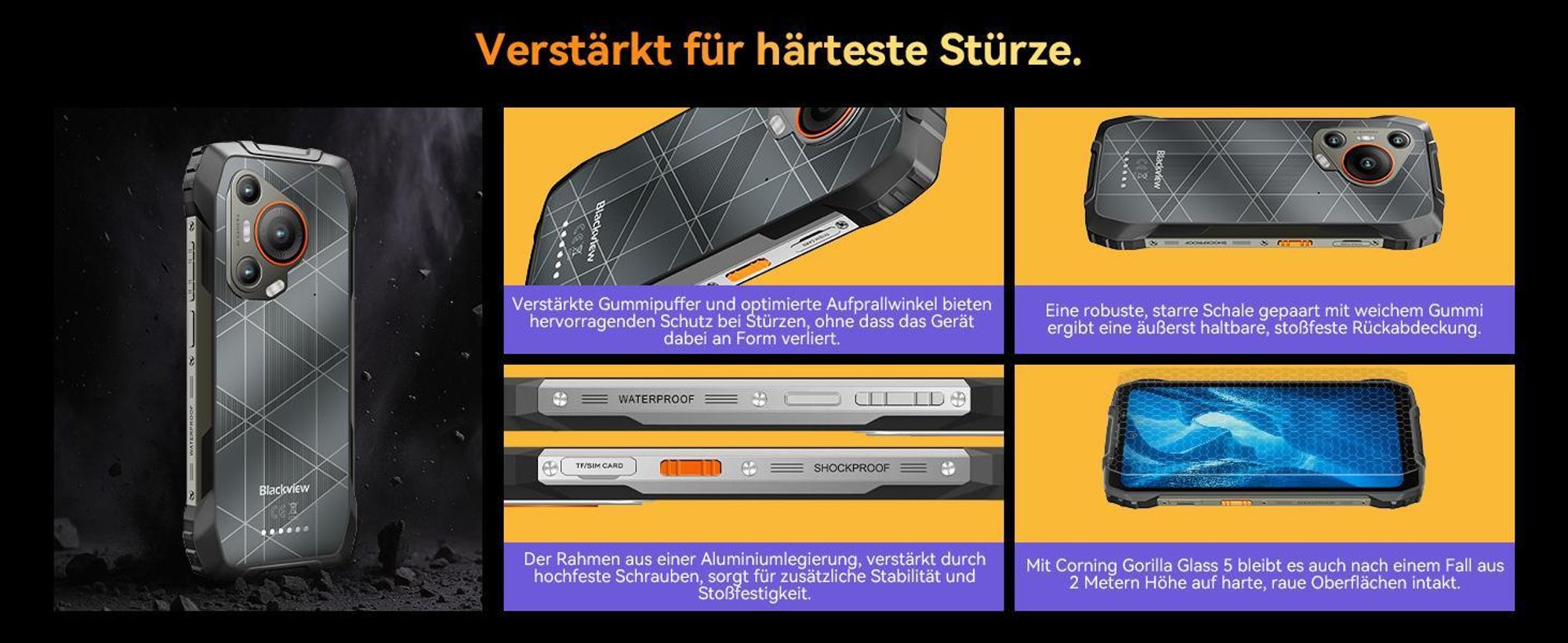 Blackview BL7000 5G Outdoor Handy 2025, 24GB+256GB/2TB Smartphone Ohne Vertrag, 6.78"FHD+,7500mAh,IP69K Wasserdicht,120Hz, Baustellenhandy,50MP+32MP