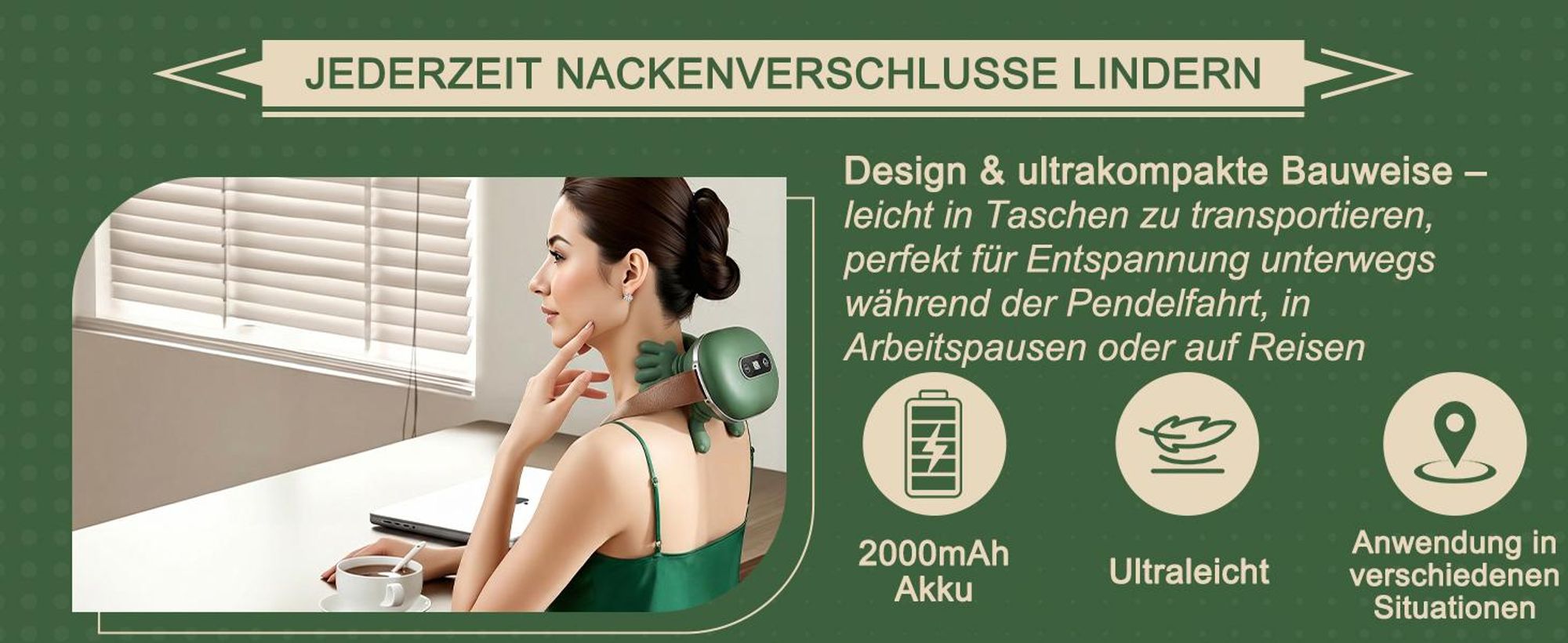4D Shiatsu Massagegerät mit Touchscreen & Wärme – Nacken, Rücken, Schultern-Nur für kurze Zeit!