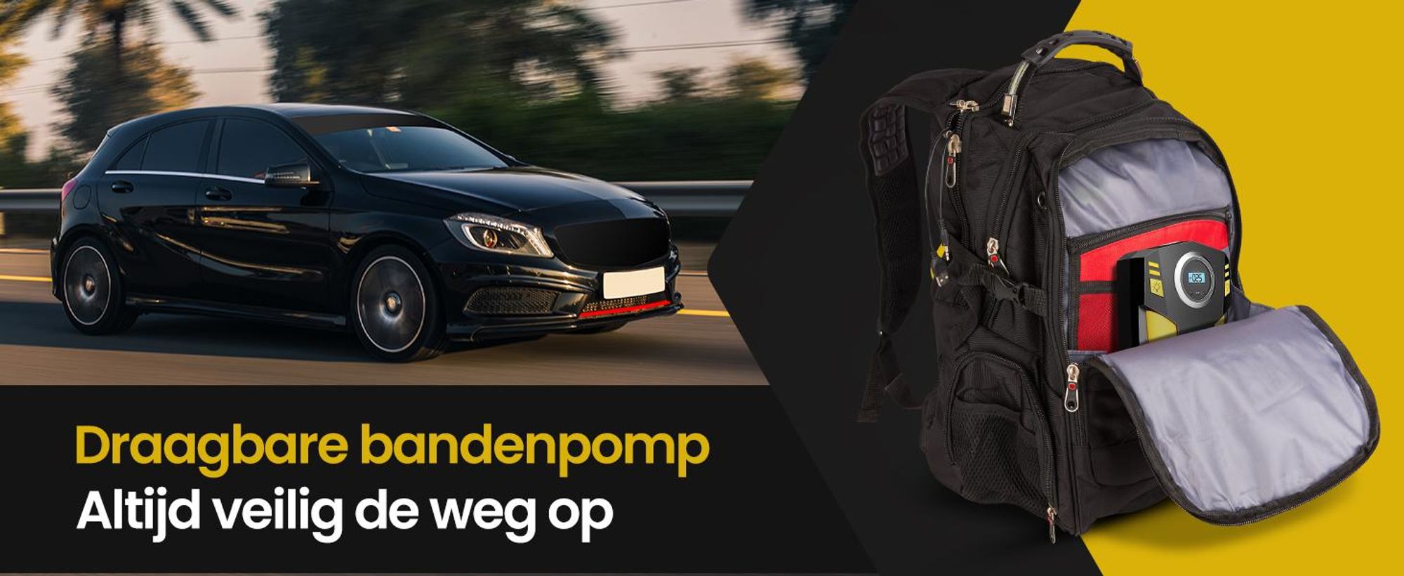 Olvy Compressor Bandenpomp - Luchtcompressor 12V - Elektrische Bandenpomp - Fiets/Auto/Motor/Bal/Luchtbed - Met 4 Opzet Stukken