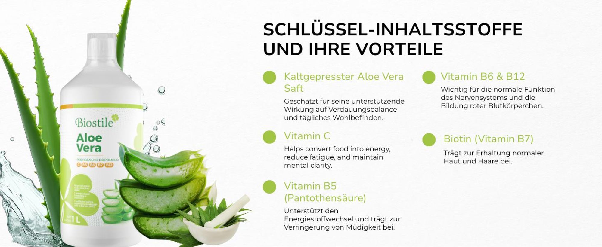 Aloe Vera Saft mit Vitamin C für die tägliche Vitaminversorgung
