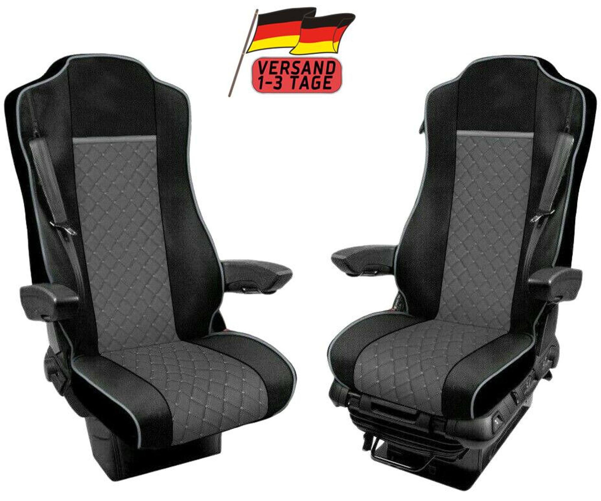 LKW Sitzbezüge Für Mercedes Actros MP4 - MP5 2015-2020 Farbe Grau
