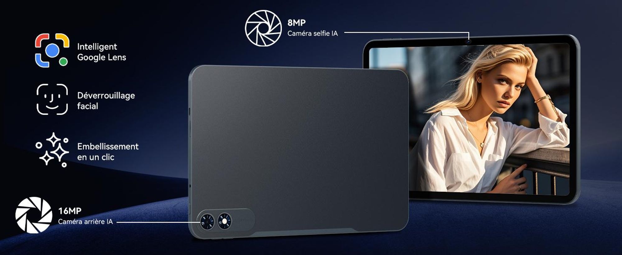 Tablette Android 16 T60Pro de 13,4", 24GB(8+16)+256GB/2TB TF, batterie de 10000 mAh, écran 2K InCell/120Hz/5G WiFi, livrée avec une coque, une souris, un clavier, et un casque filaire