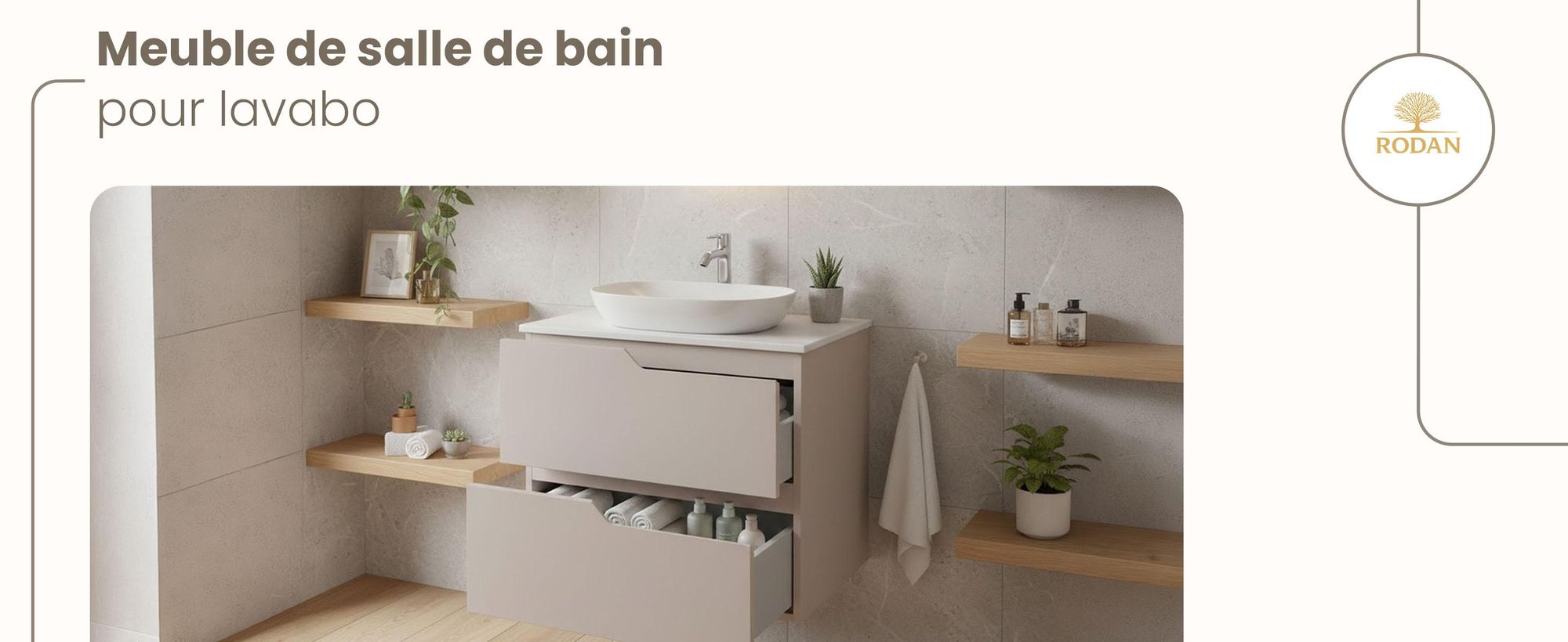 RODAN, meuble de salle de bain, armoire moderne, meuble sous vasque, meuble sous lavabo