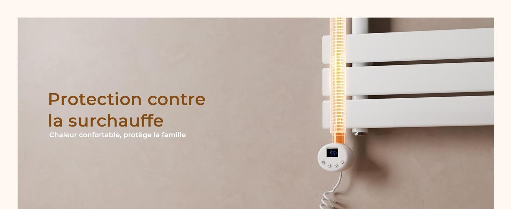 S'AFIELINA 1599x500 mm Radiateur électrique pour salle de bain Sèche-serviettes avec minuterie Thermostat électrique, chauffe-serviettes avec résistance, blanc 1000Watts
