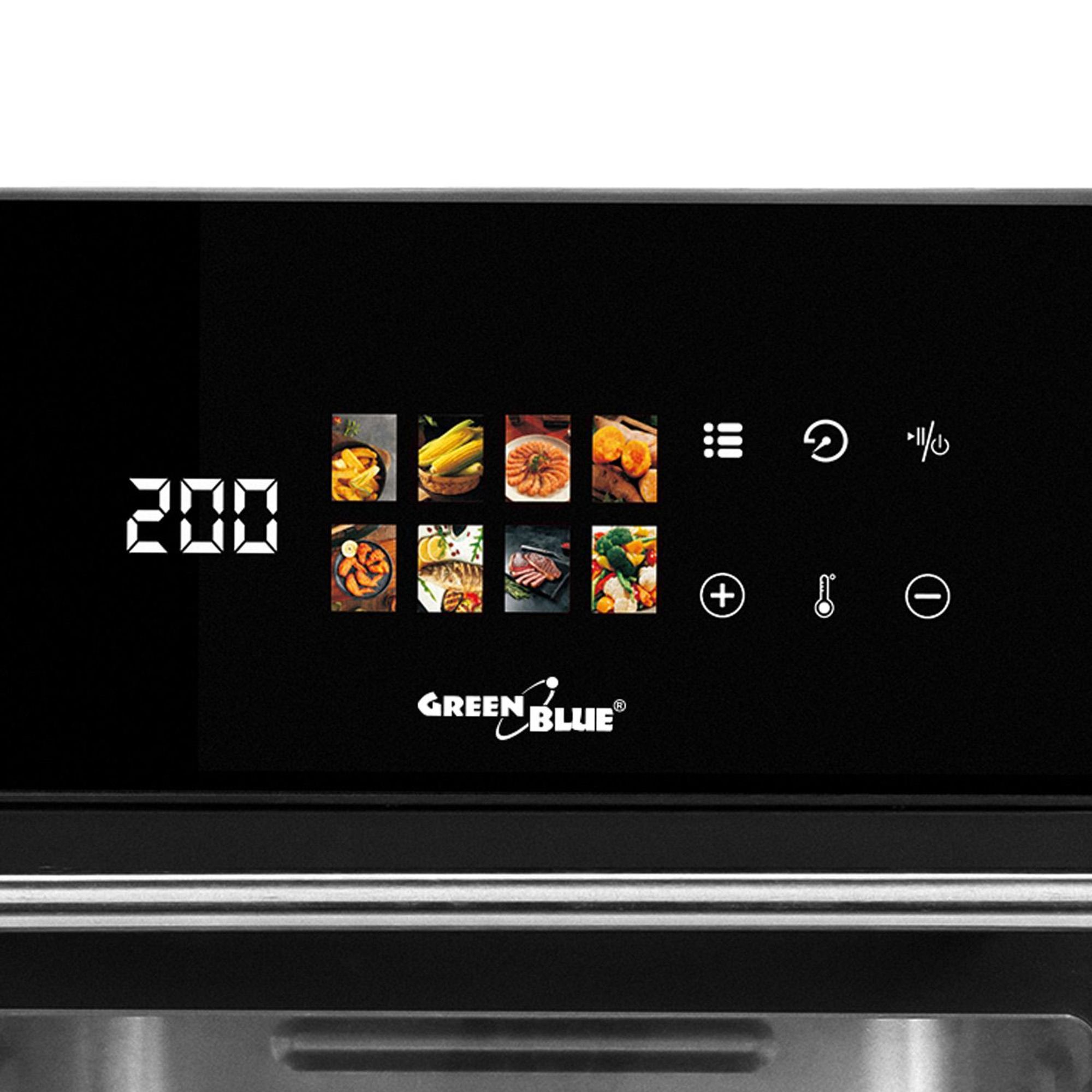 GreenBlue AIR FRYER Heißluftfritteuse 1800 W 10 l Fassungsvermögen 8 Programme Zubehör Timer GB950