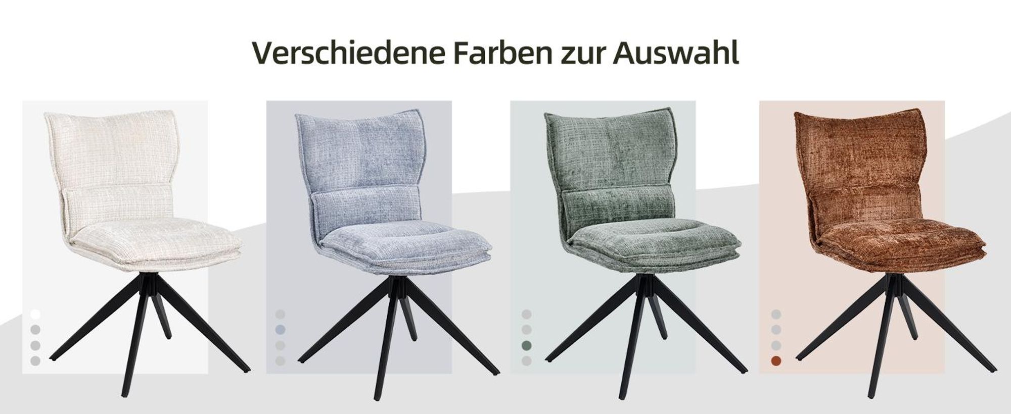 Duhome Esszimmerstuhl aus Chenille 360° Drehbar Stuhl mit Automatische Rückstellfunktion Polsterstuhl für Esszimmer Küche Wohnzimmer, Blau