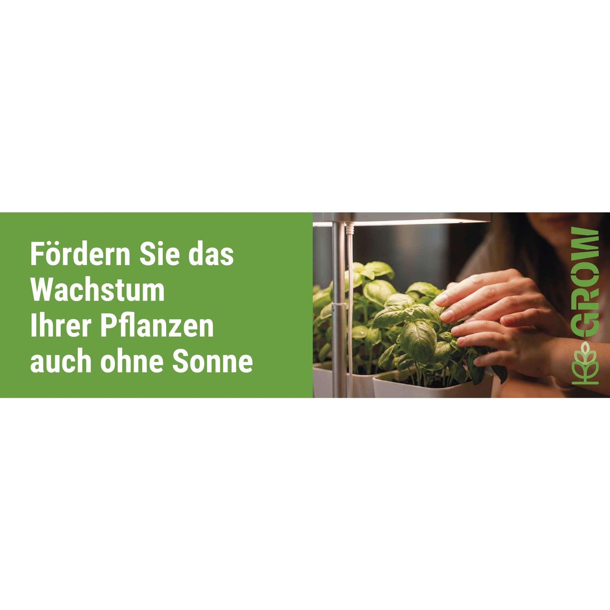 EMOS LED-Grow-Lampe für Kräuter und Zimmerpflanzen, Wachstumslampe mit 3 Blumentöpfen und Timer, höhenverstellbar, 300lm, 1,7 m USB-Kabel, Z7904
