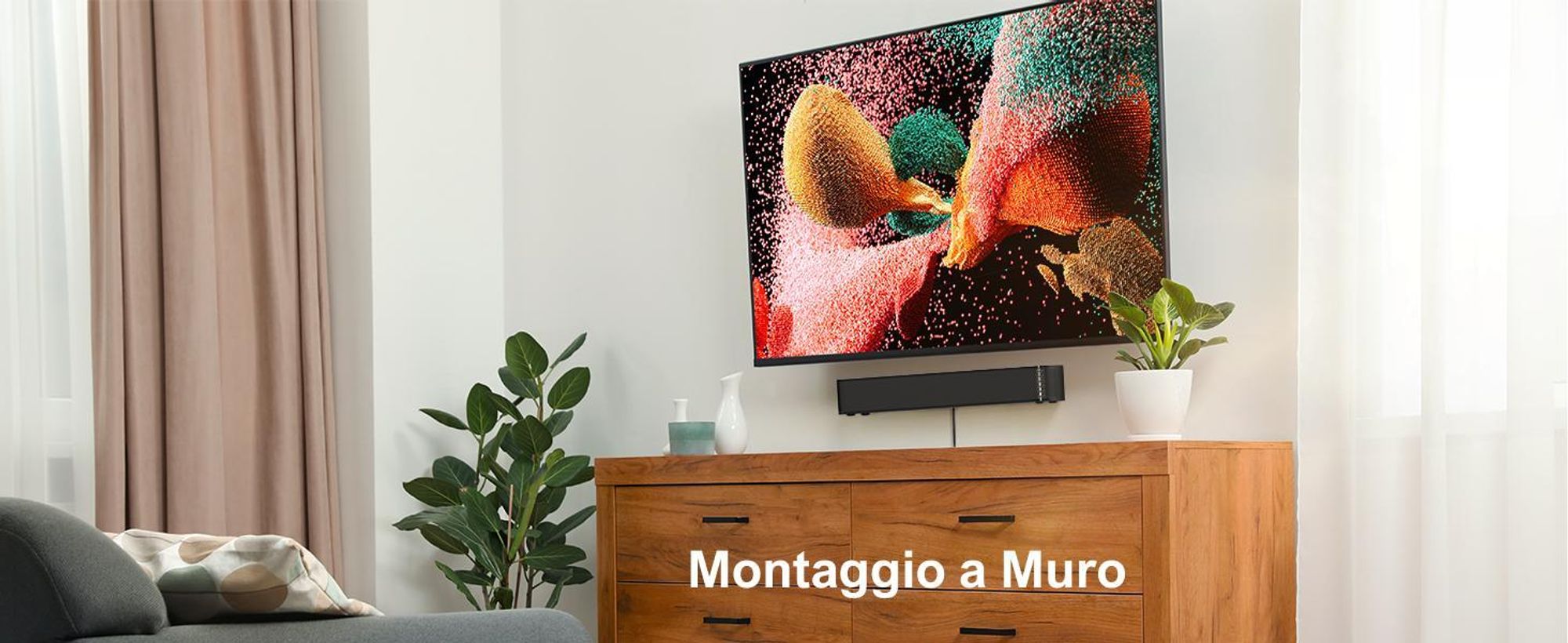 ULTIMEA Soundbar a 2.1 canali per TV con bassi regolabili, controllo tramite app, soundbar all-in-one, altoparlante TV Bluetooth 5.4, Poseidon M20