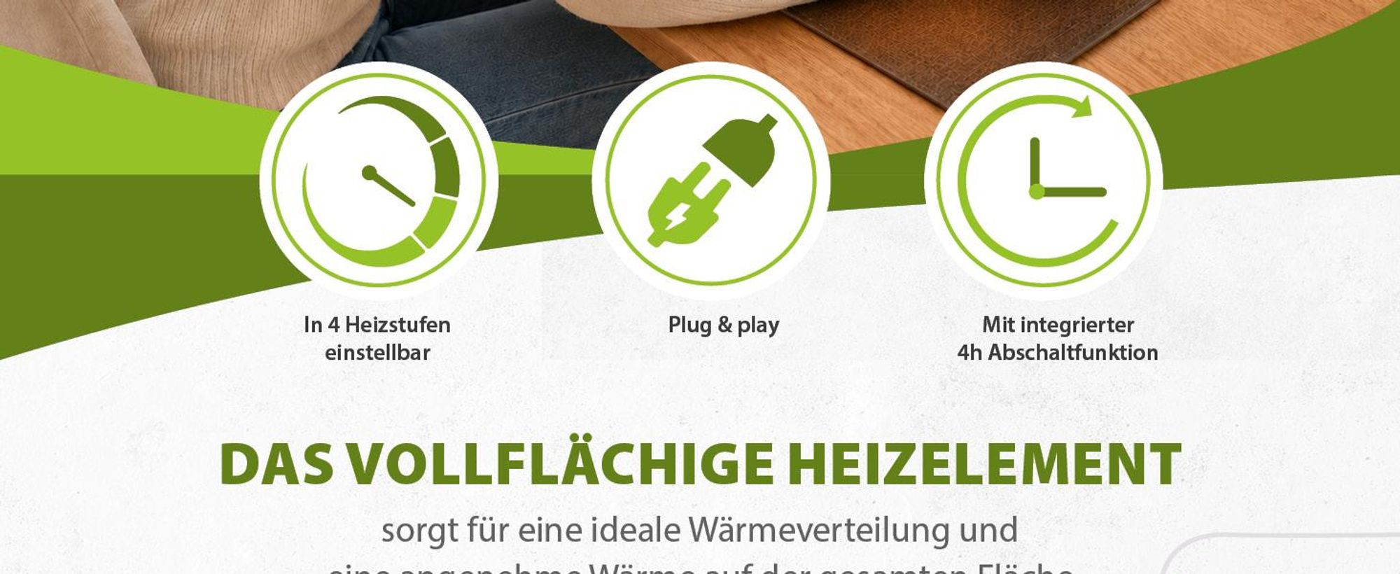 Schreibtischunterlage Mauspad beheizt 60x36cm 4 Heizstufen Abschaltautomatik Schreibtischauflage Schreibtisch Auflage Unterlage