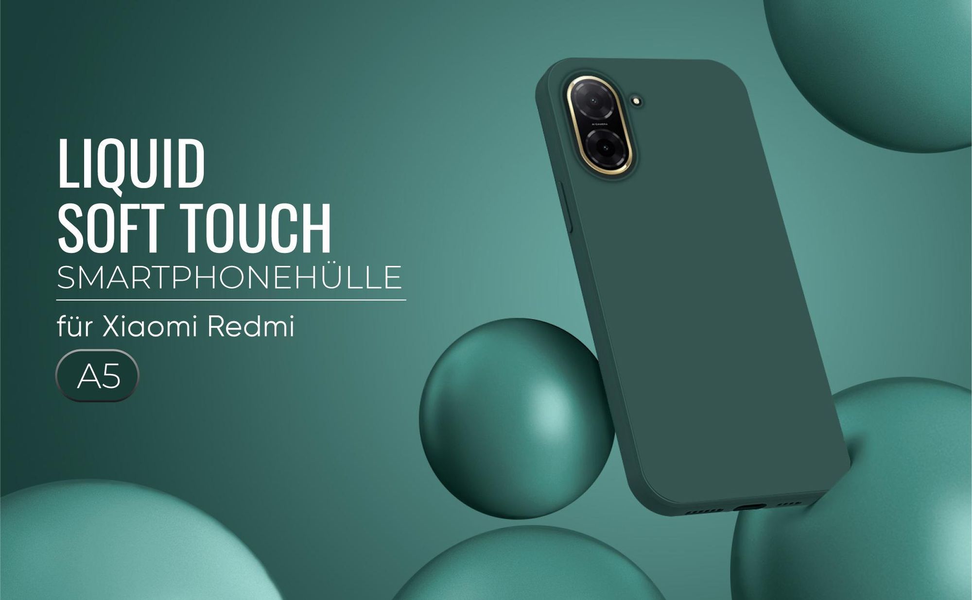 Liquid Soft Touch Smartphone Hülle in Grün für Xiaomi Redmi A5