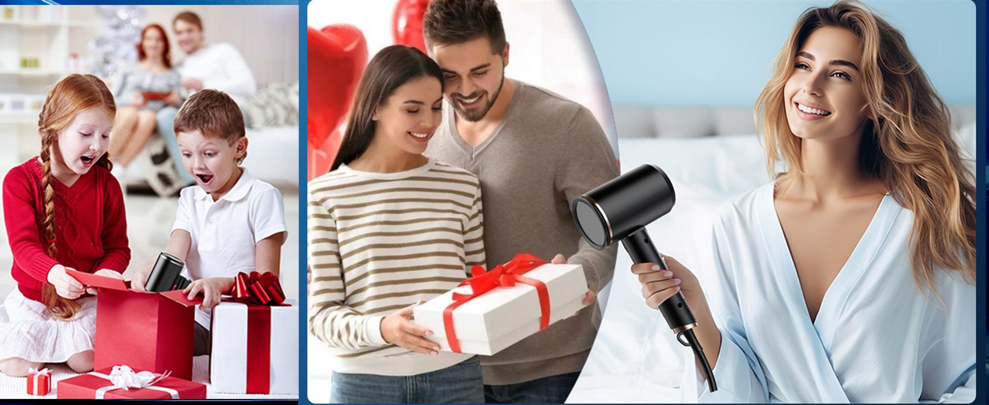 KUGI Haartrockner Föhn Ionen,klappbar,mit 3 Stylingdüse, 2500W, 6-Betriebsarten,Schnelltrocknen,Reiseföhn Hairdryer