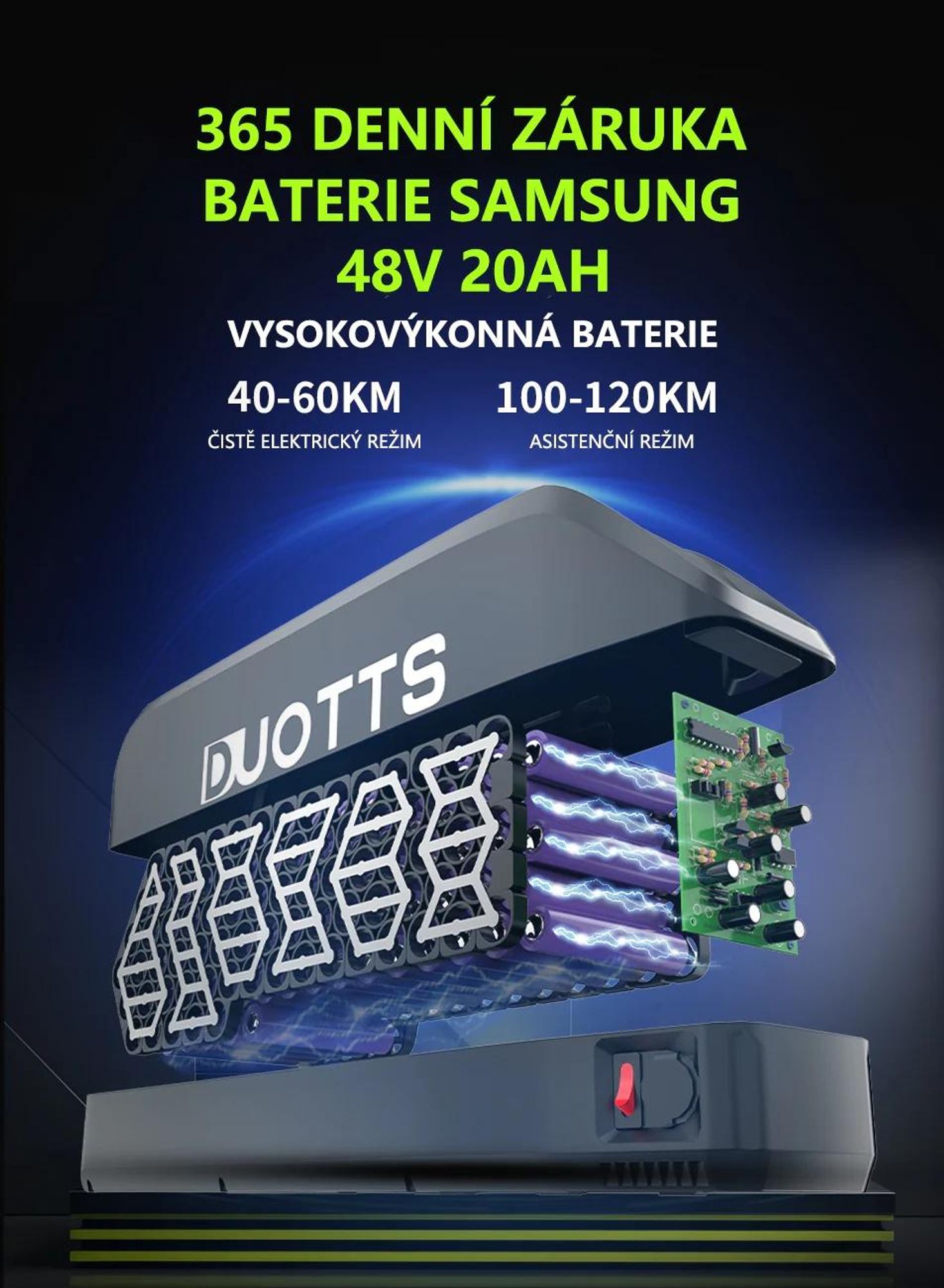 Duotts N26 Elektrokolo - Motor 750W*2 Baterie 48V20AH 26*4.0 Palce Pneumatiky Hydraulické Brzdy - Bílo modré