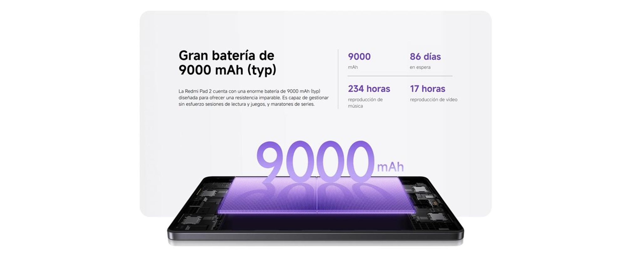 Tablet XIAOMI REDMI Pad 2, versión WiFi, 11 pulgadas, 4GB de RAM, 256GB de almacenamiento, color verde menta