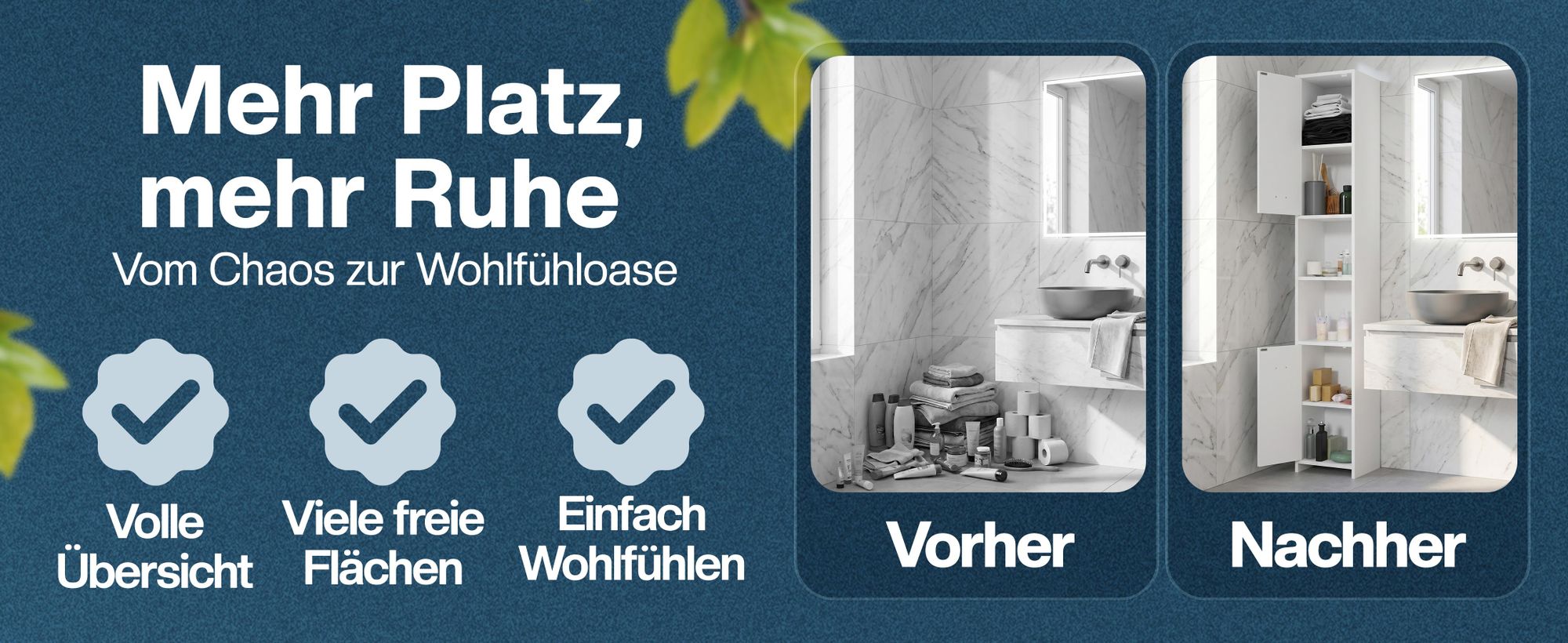 CASARIA Badezimmerschrank 30cm Breit