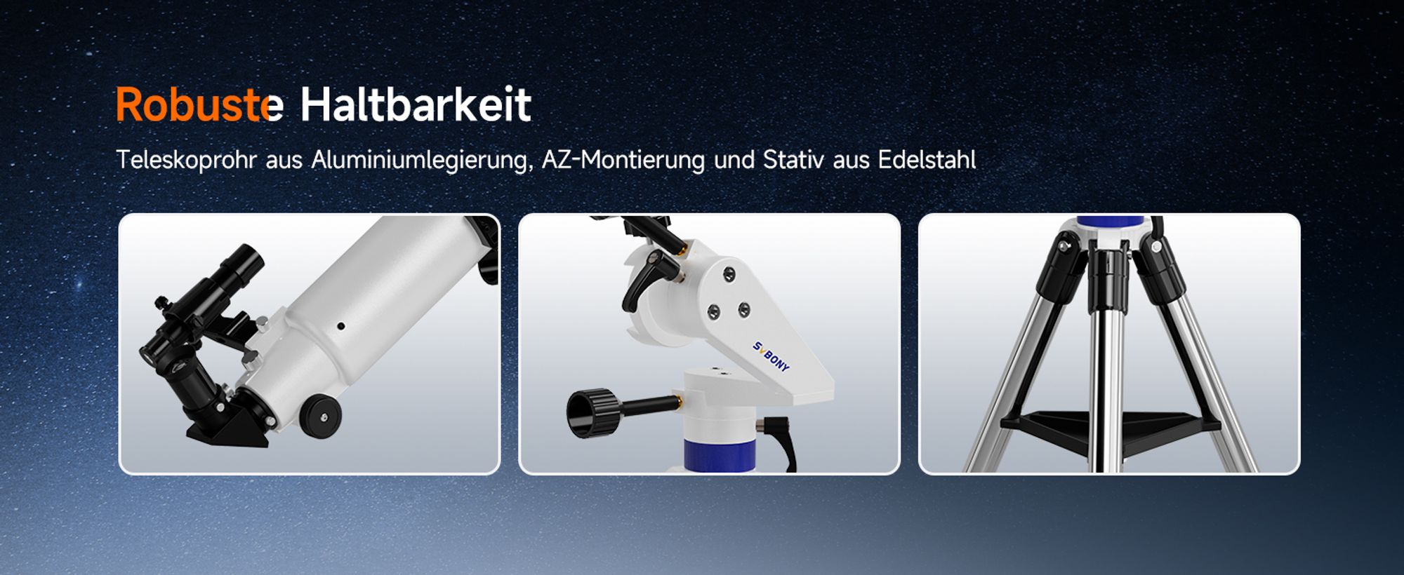 Svbony SV520 Teleskop, Astronomie Teleskop mit Altazimut-Montierung, 90mm Öffnung, 800 mm Brennweite, Teleskop-Kit für Kinder,Erwachsene