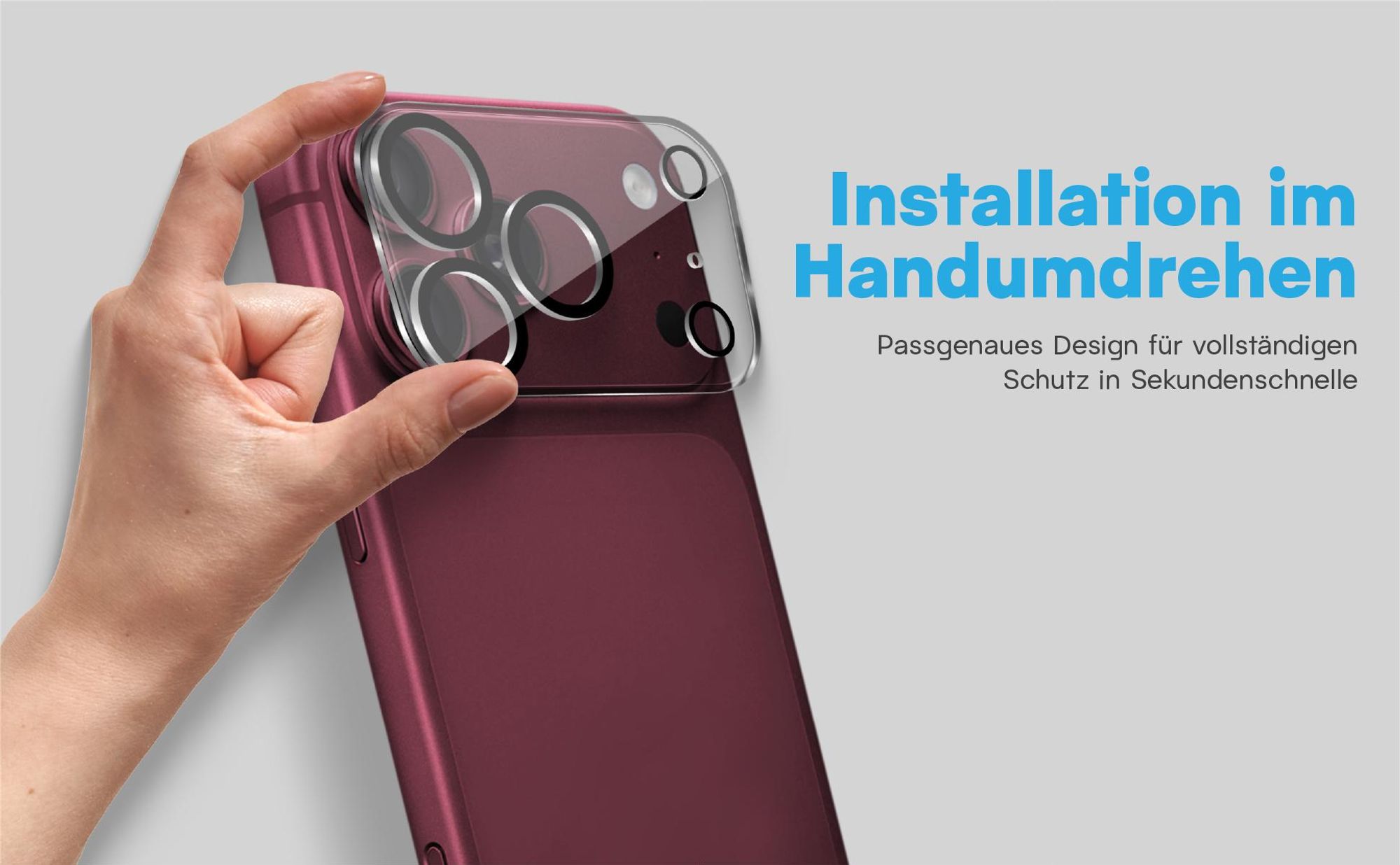 2x Kameraschutz aus 9H Glas für Apple iPhone 18 Pro Max in passgenauem Design