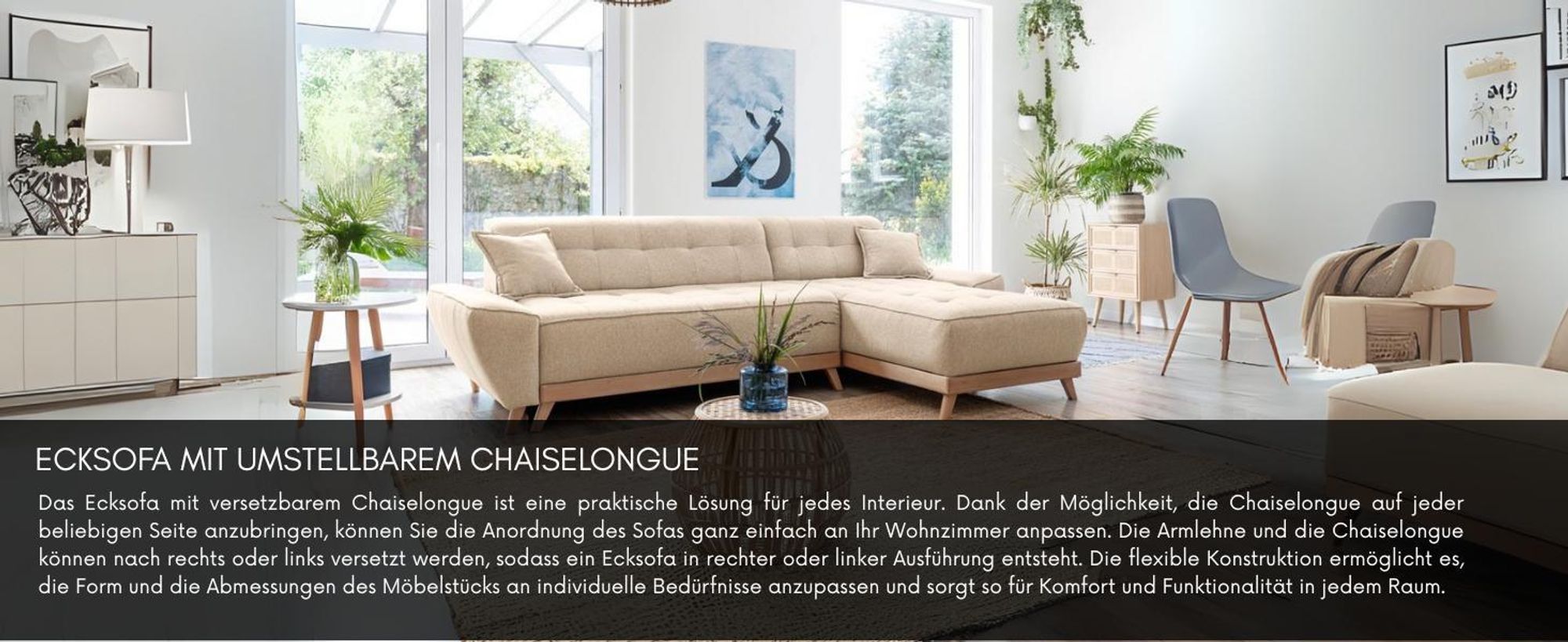 MIUFORM Dazzling Daisy - Ecksofa mit Bettfunktion und Bettkasten Sofa mit seitenverkehrt montierbarer Chaiselongue - 260x164cm - Türkis - Sofa Schlafsofa Couch