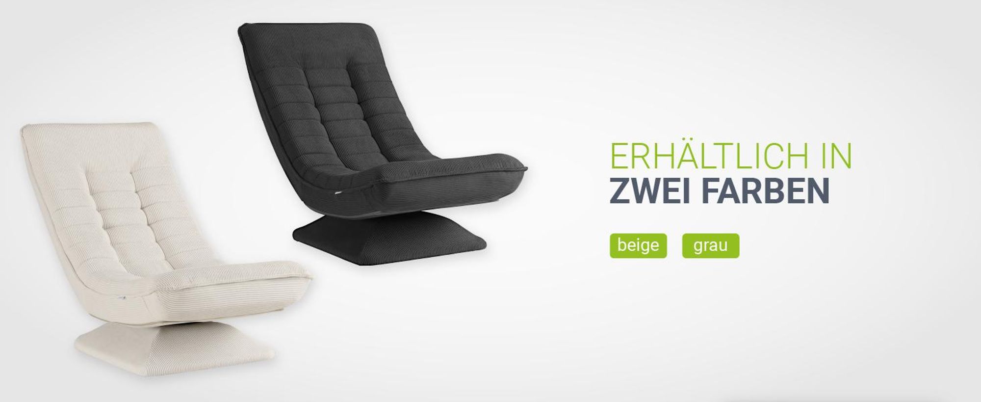 Juskys Relaxsessel Korsika - Cord-Bezug, ergonomisch, 5-lagiges Polster, 360° drehbar - Beige