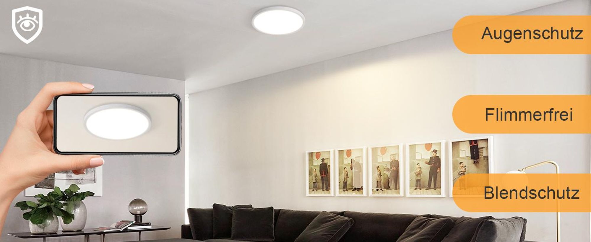 ZMH Plafoniera a led 2pcs cielo stellato moderna piccola rotonda 15W 4000K 21cm bianco neutro per camera da letto scala cucina soggiorno ufficio corridoio
