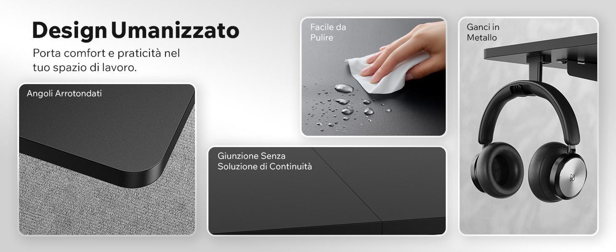 SENSE7 NOJO LIGHT Scrivania regolabile in altezza, elettrica, 140x70 cm, marrone chiaro e nero, scrivania da gaming, scrivania per computer, scrivania alta, scrivania Memory