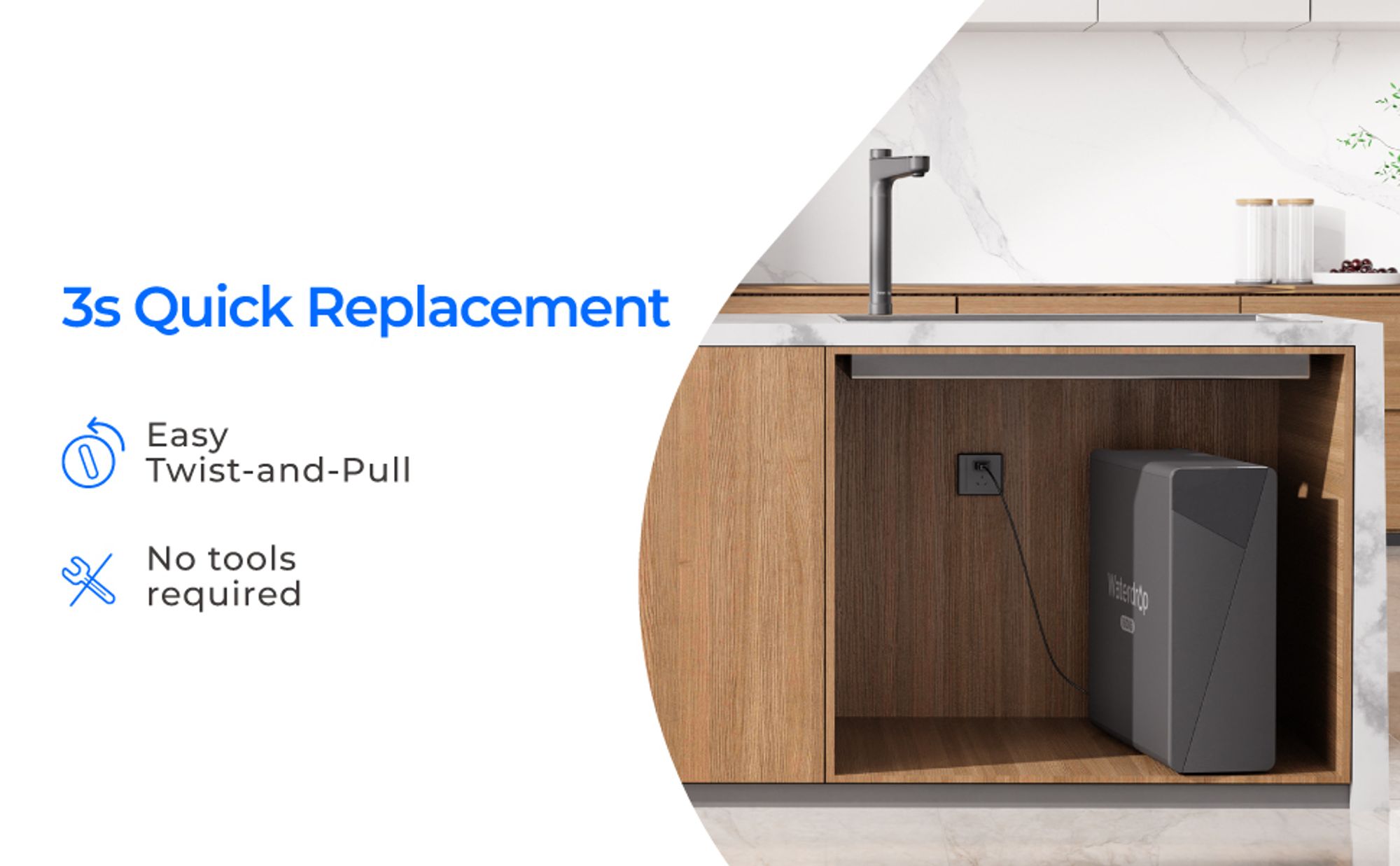 Waterdrop WD-F2 Filter, Ersatz für Alle Umkehrosmosesysteme der WD-X-Serie, WD-X8 & X12-Basic & WD-X12-Alkaline & WD-X16, 6-Monate Lebensdauer