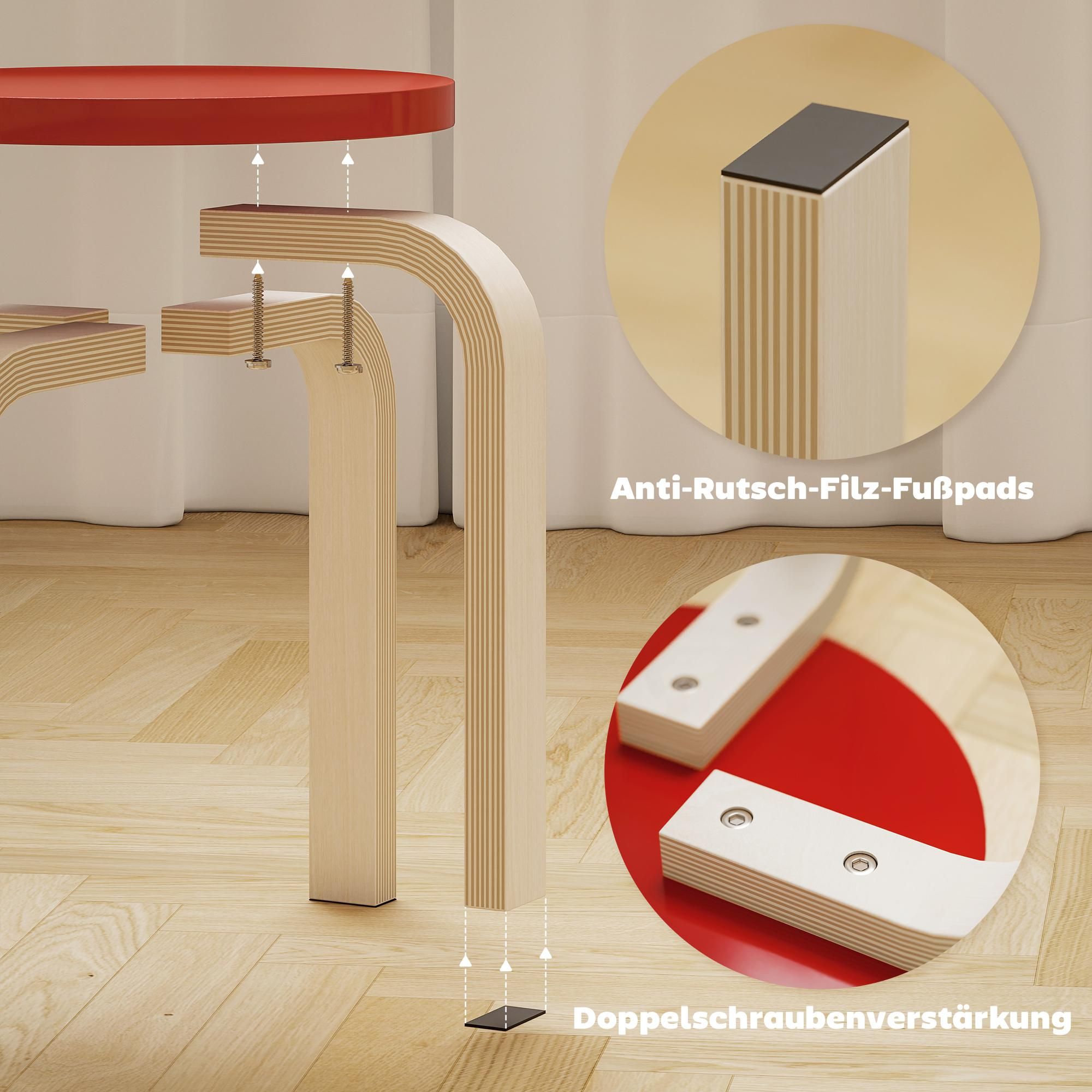 Stapelhocker bunt lackiert