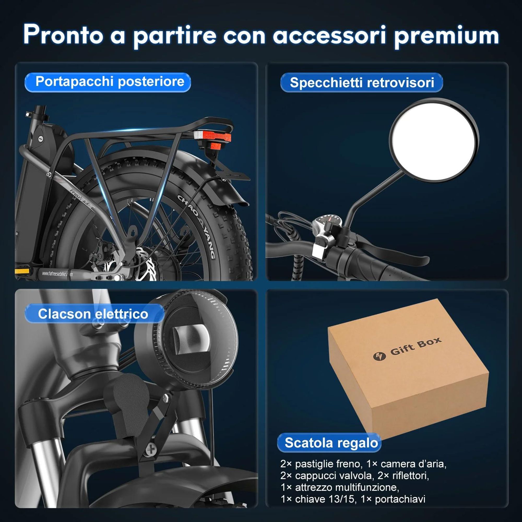 E-Bike FAFREES FF20 Polar - Batteria 48VAh Pneumatici Da 20 Pollici Freni A Disco Meccanici - Blu