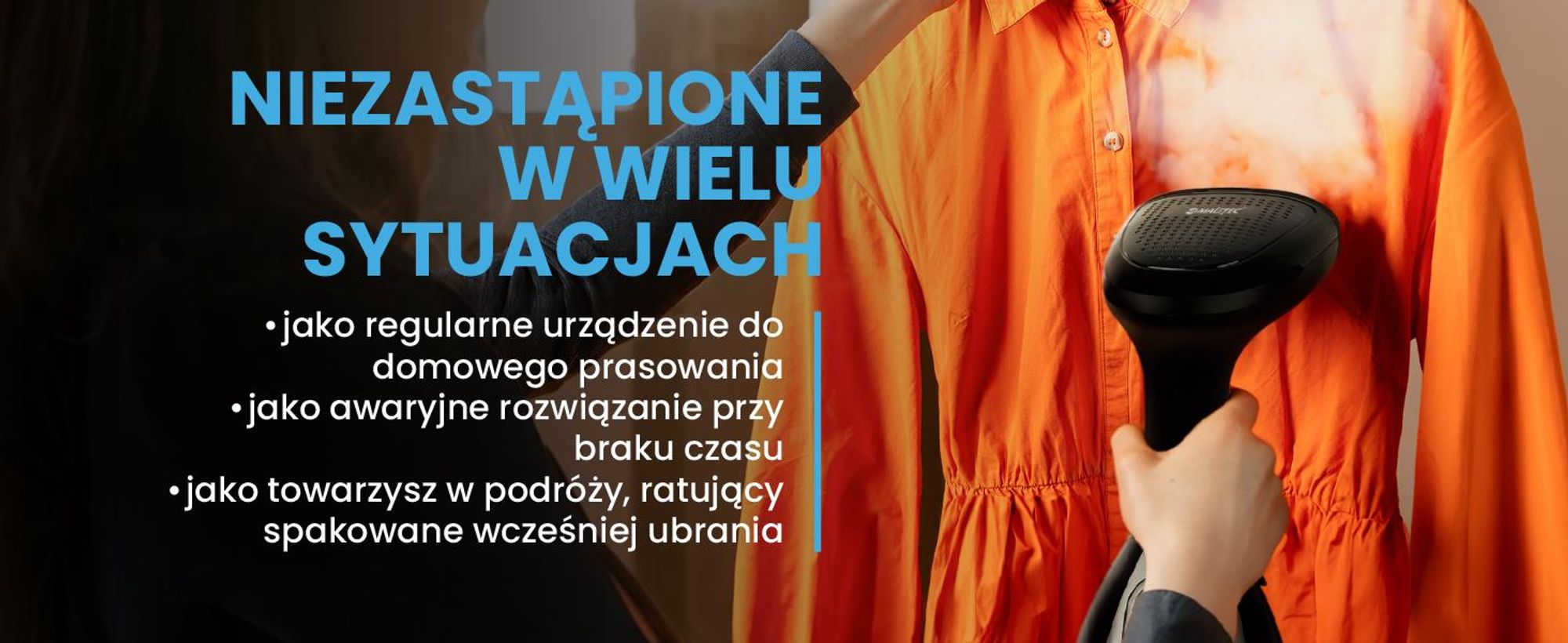Żelazko parowe do ubrań steamer z klipsem wspomagającym prasownie koszul