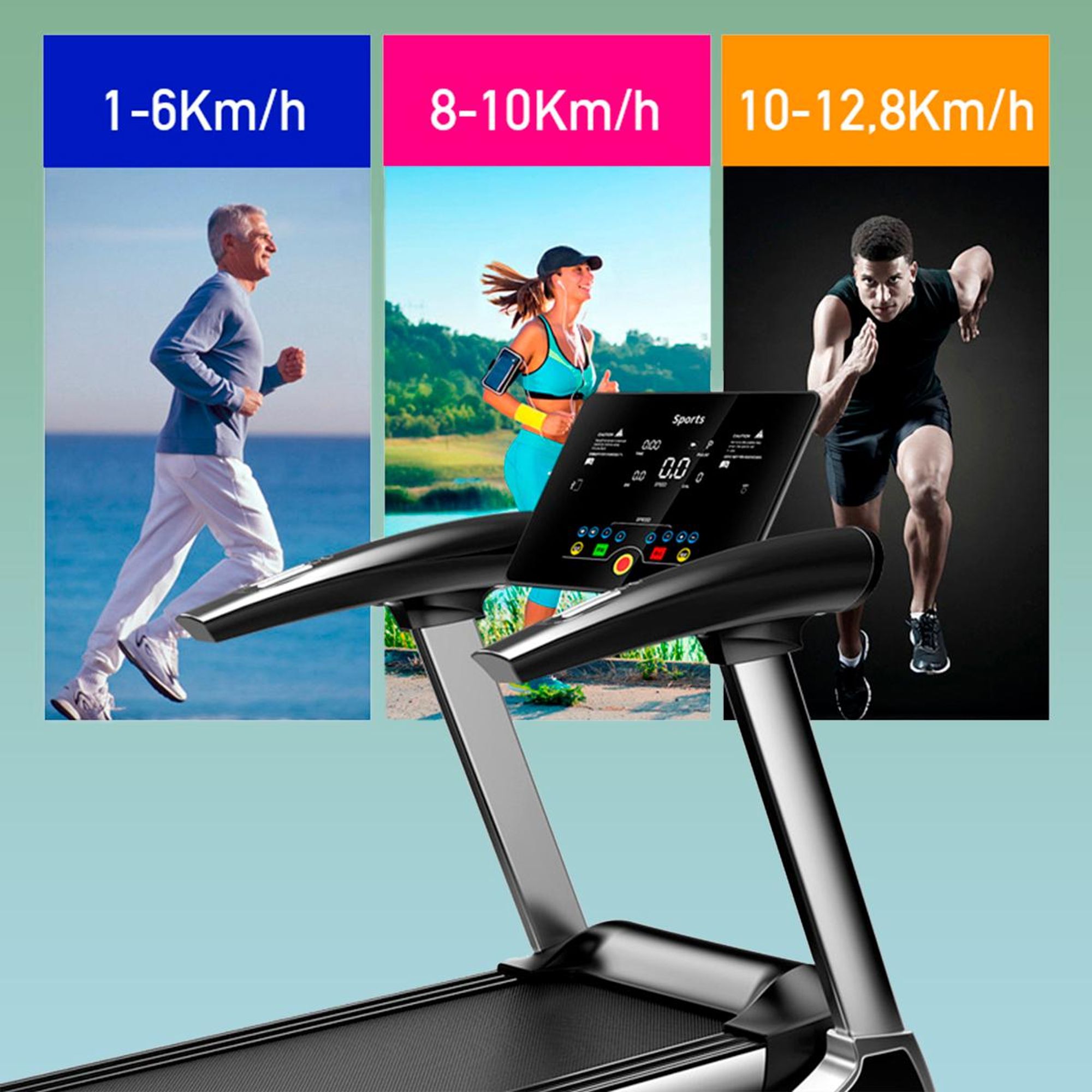 Clover Fitness A8 Intelligentes Laufband - Höchstgeschwindigkeit 13 km/ h - Bluetooth
