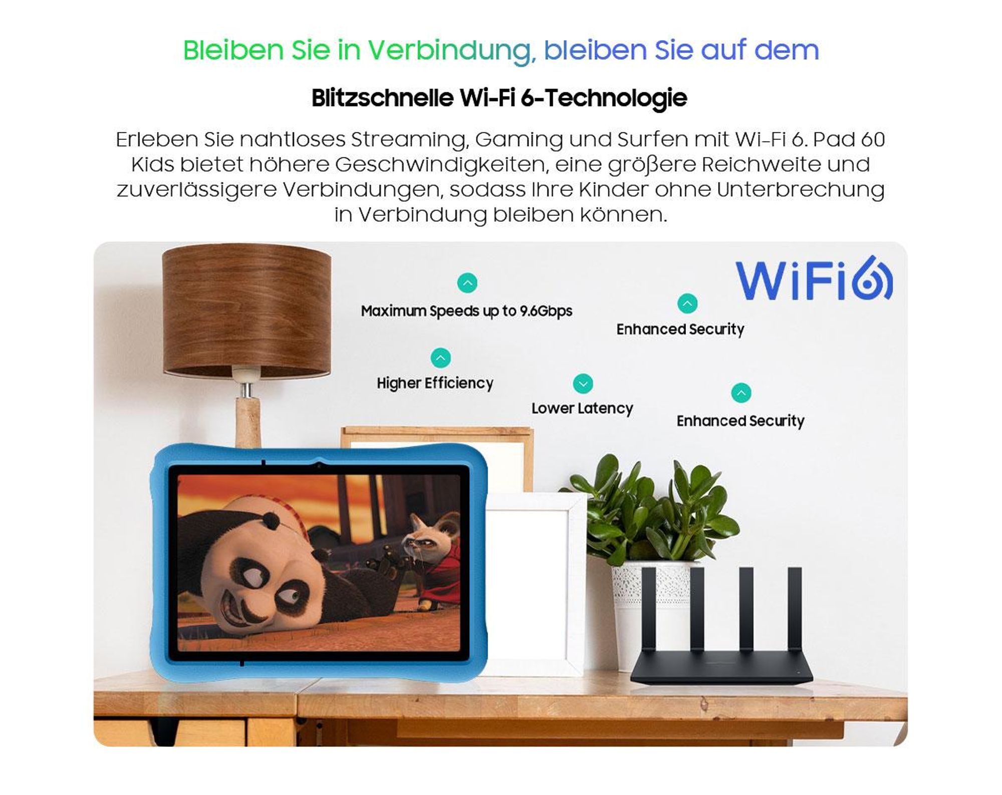 Blackview Pad 60 Kids, Kinder Tablet, 10,1", 12GB+128GB, Android 15, Elternkontrolle, Kinder-Modus, HD-Streaming, WiFi 6, mit stoßfester Schutzhülle