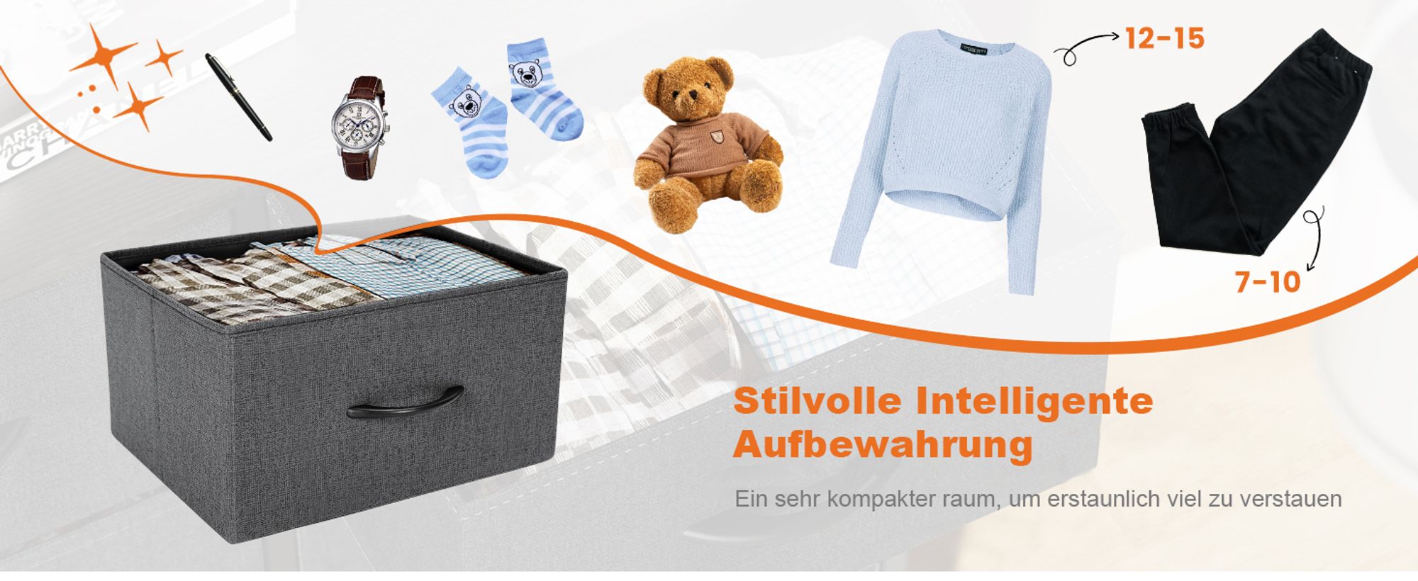 Sweetcrispy Kommode mit 9 Stoffschubladen ，Stoffkommode mit Stabilem Stahlrahmen, Ideal für Schlafzimmer, Wohnzimmer Mehrzweckschrank Schrank