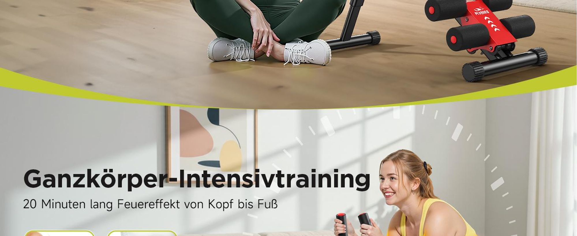 FLYBIRD Bauchtrainer Verstellbarer Bauchtrainer, 150kg Tragfähigkeit Zuhause (1-St), Faltbares Ganzkörpertraining Gerät LCD-Monitor