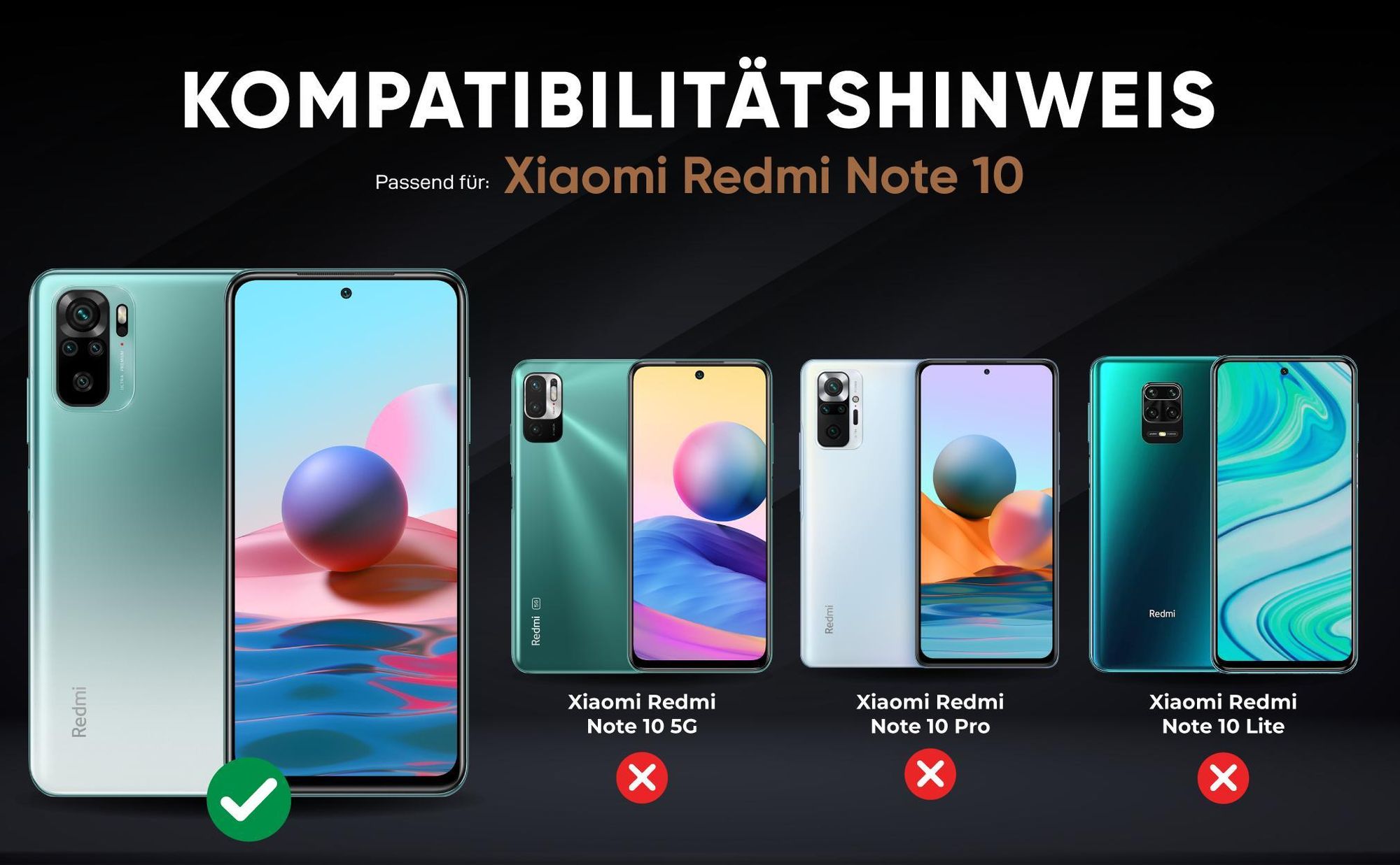 Kompatibilitätshinweise Hülle für Xiaomi Redmi Note 10