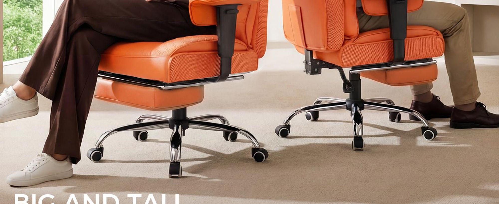 Silla de gaming ergonómica COMHOMA, silla de oficina con capacidad de 180 kg, con soporte lumbar y reposapiés ajustables, diseño híbrido de cuero sintético y malla, silla de dirección