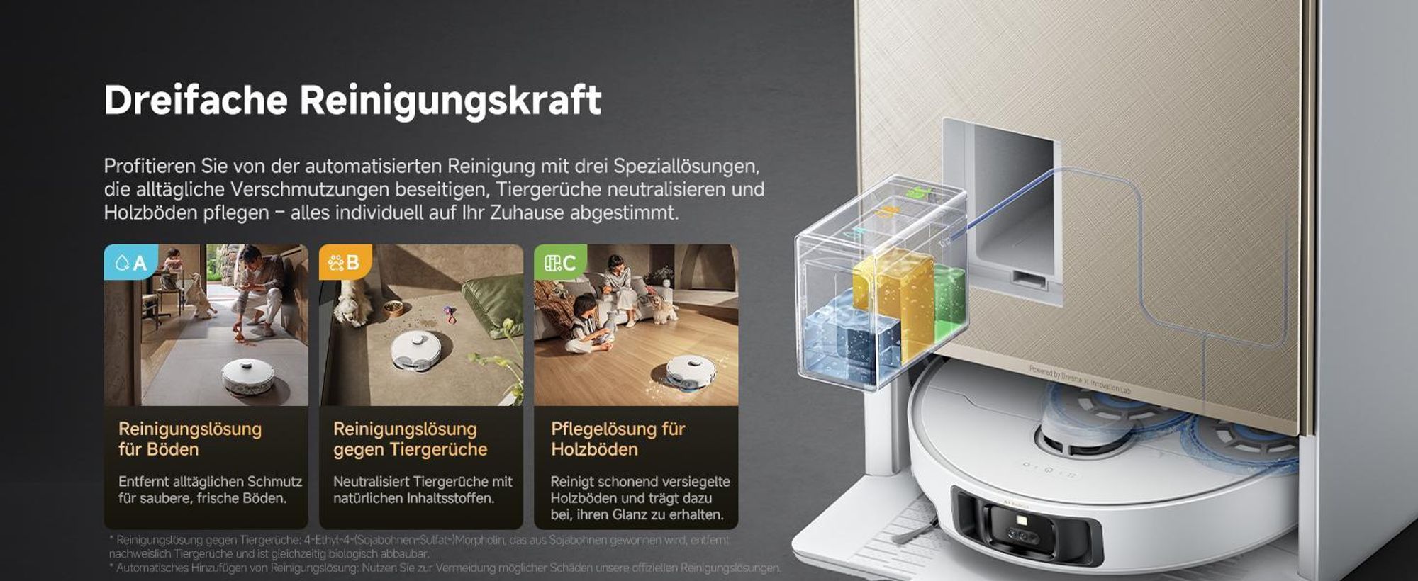 Dreame Matrix 10 Pro Saugroboter mit Wischfunktion,30KPa Saugleistung,AI RGB,3D Laser,100°C Selbstreinigung,0-Tangle System,Mop-Wechselstation,Weiß