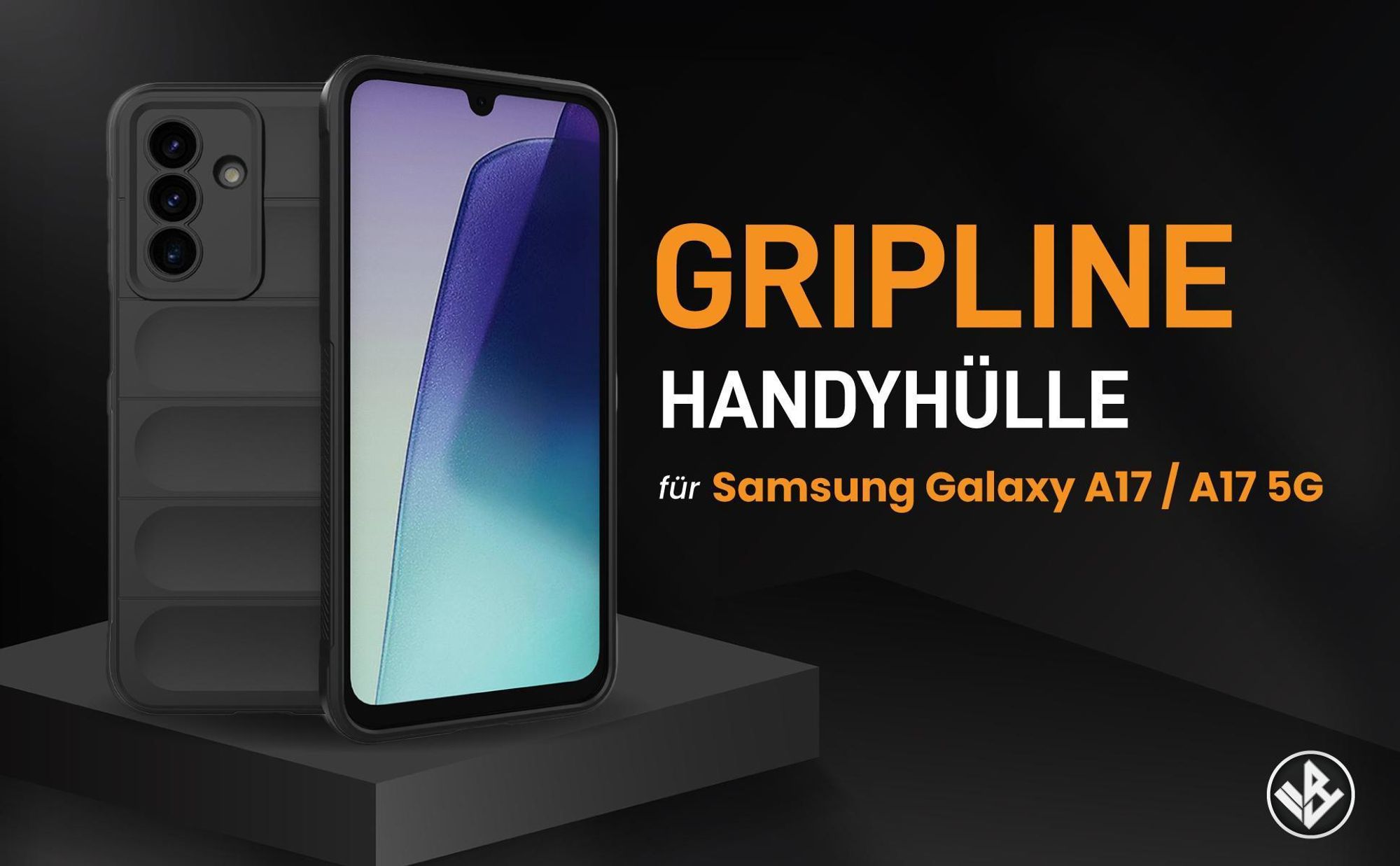 Schwarze ergonomische Grip Schutzhülle für das Samsung Galaxy A17