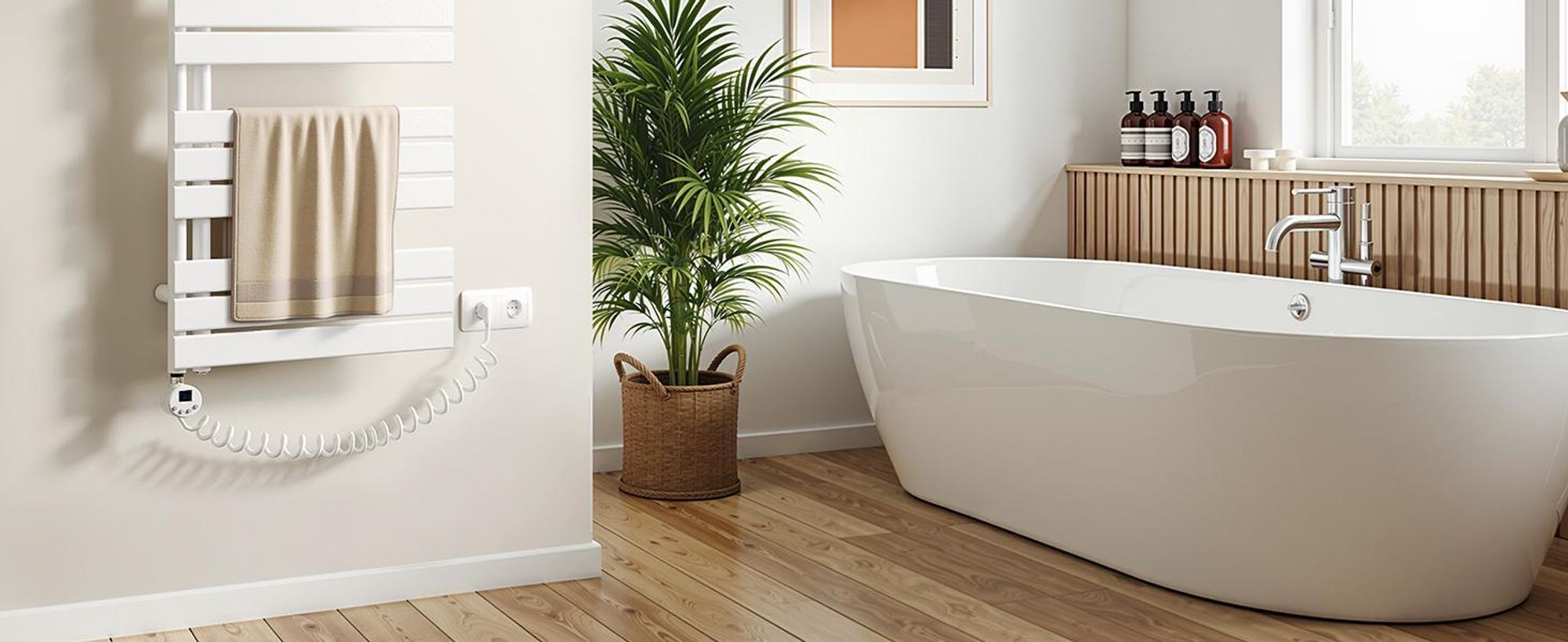 S'AFIELINA riscaldatore a immersione con termostato 900W, timer programmabile e display LCD, WiFi, per radiatori bagno, acciaio inox, controllo intelligente, bianco