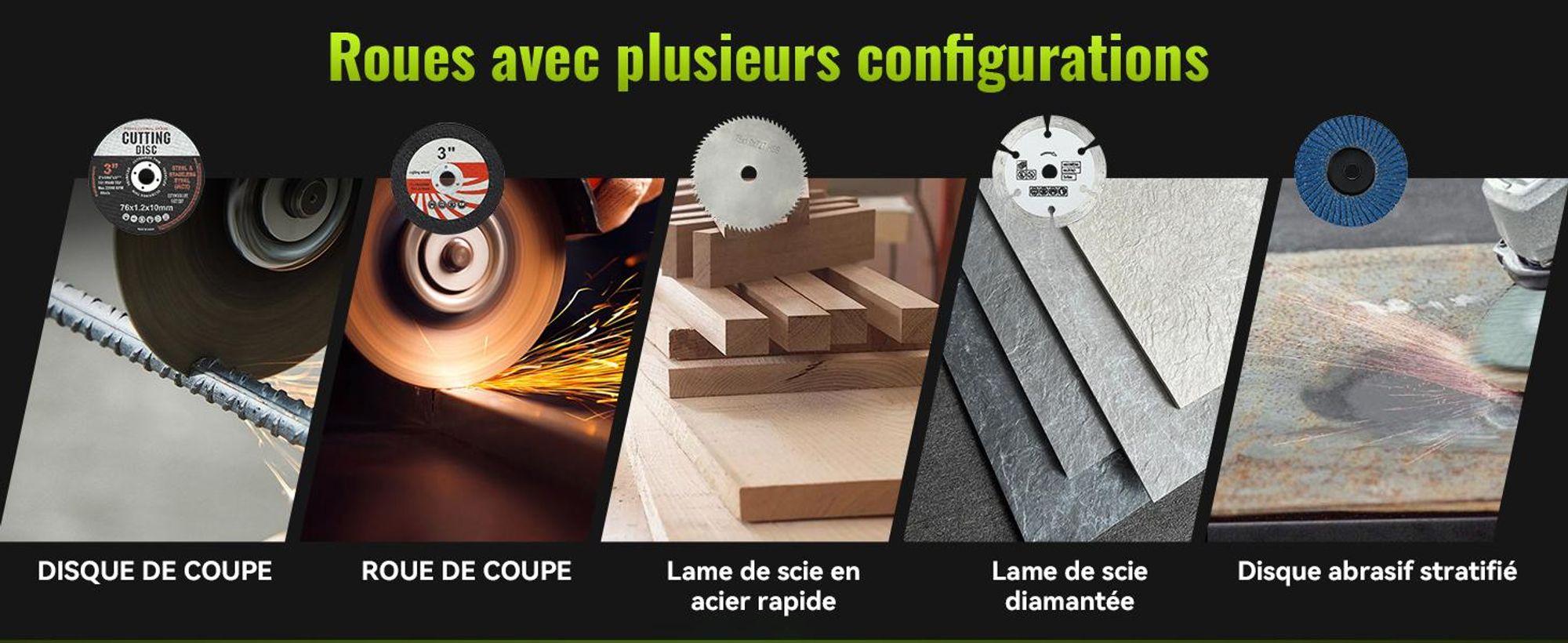 DEWINNER Meuleuse d'Angle Sans Fil 19 500 RPM - Disqueuse 76mm, 2 Batteries 2000mAh, 6 Disques de Coupe et Boîte de Transport - Pour Meulage, Polissag