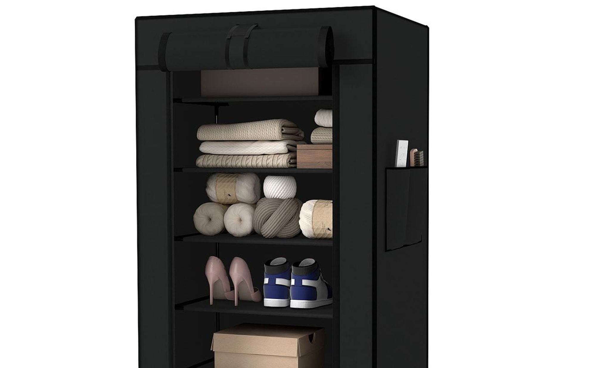 Schuhschrank mit 9 Ebenen, Vliesstoff Schuhaufbewahrung, Schuhständer Platzsparend, Schuhregal für Flur Schlafzimmer Kleiderschrank, Breite 58 cm