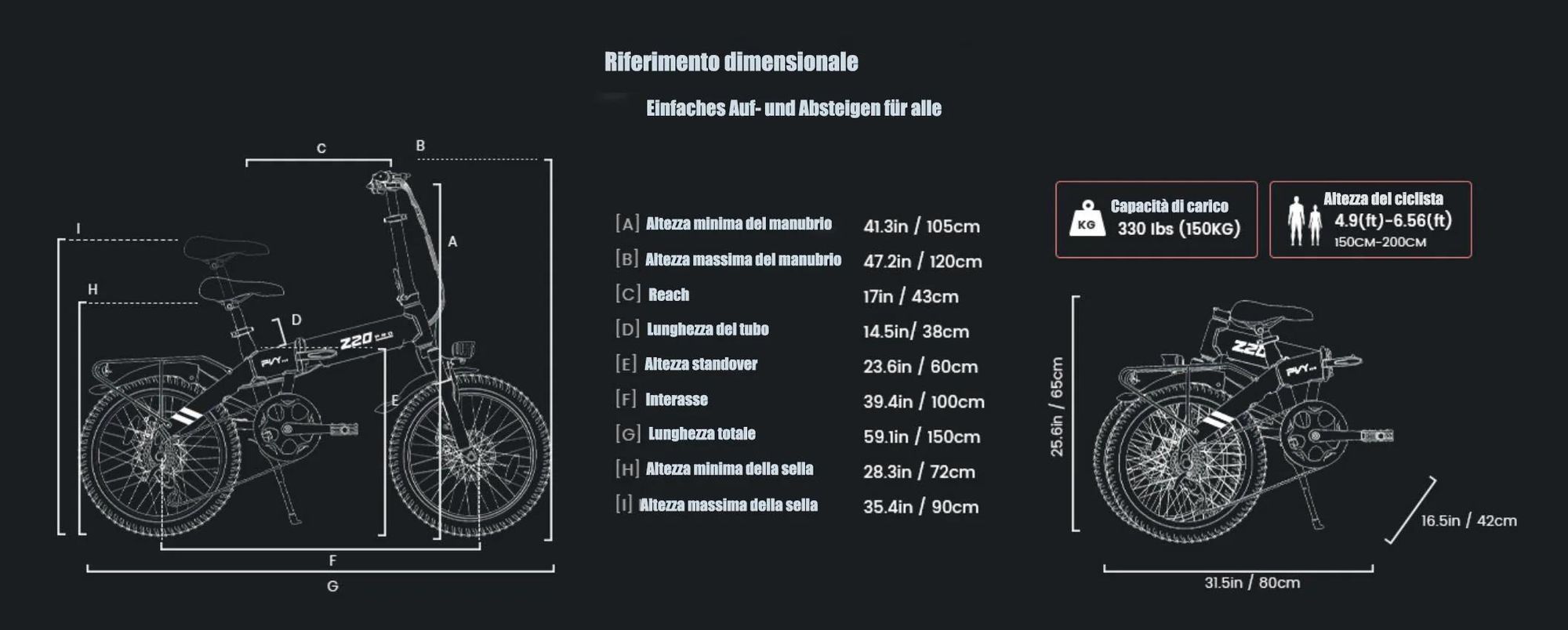 PVY Z20 PRO EVO Bicicletta Elettrica - 250W Motore 36V14.5AH Batteri 20 Pollici Pneumatici Freni a Disco Meccanici - Grigio