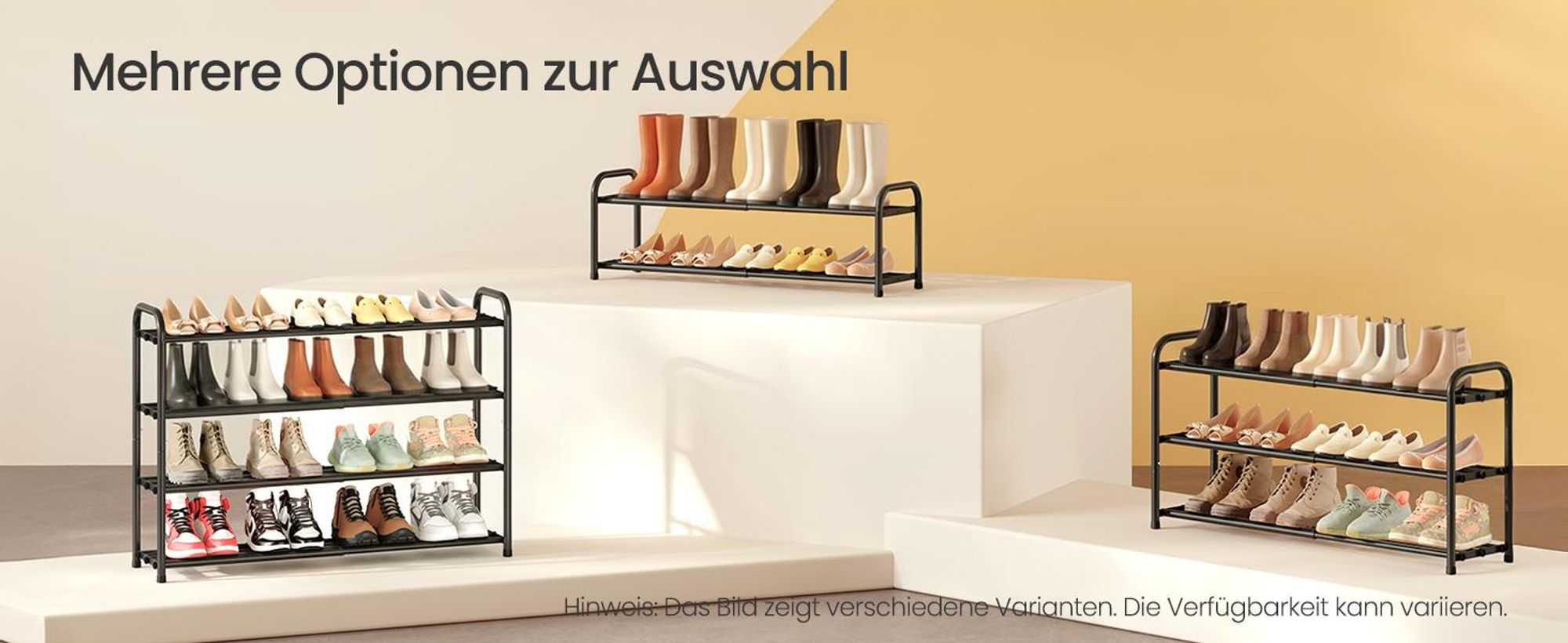 SONGMICS Schuhregal ausziehbar, Schuhablage, Schuh-Organizer mit verstellbaren Ablagen, Schuhaufbewahrung aus Metall, 3 Ebenen