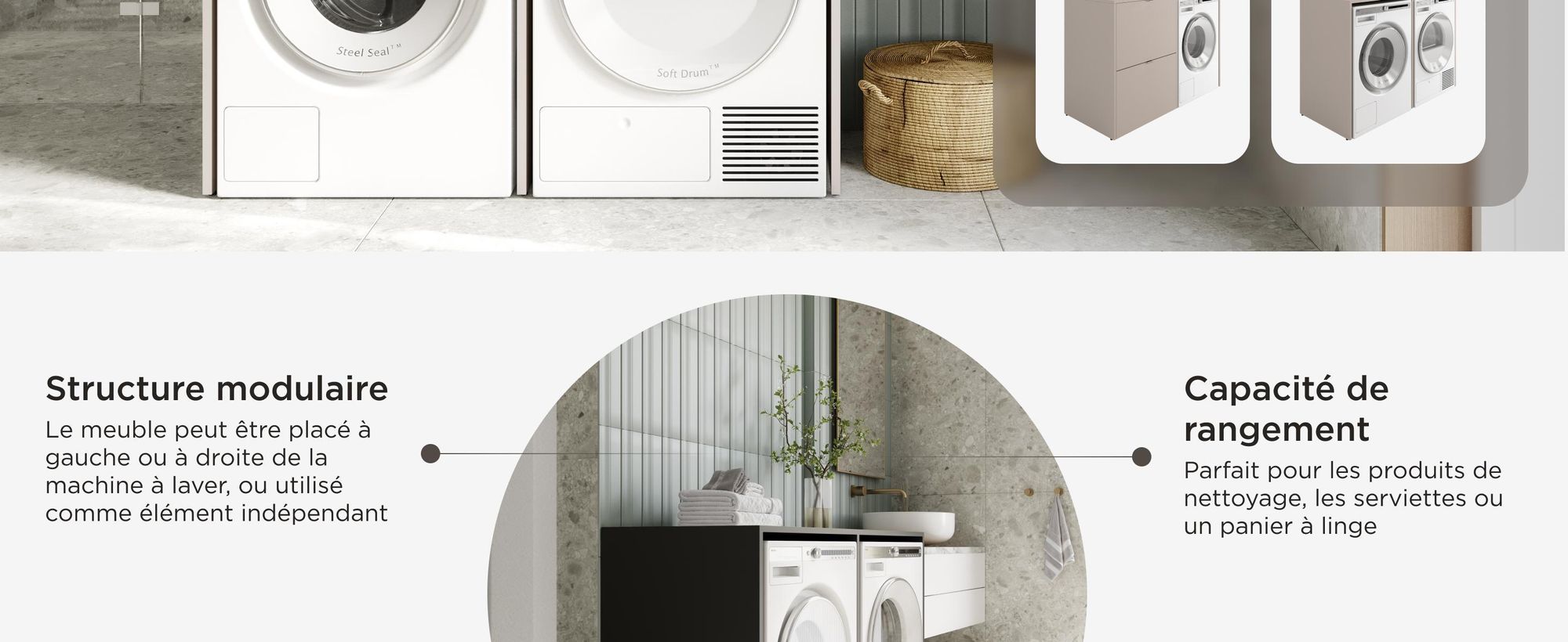 Armoire pour lave-linge de 130 cm