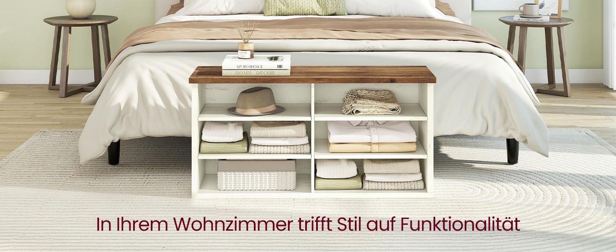 VASAGLE Schuhbank, Sitzbank mit Stauraum, Schuhregal 6 Fächer, verstellbare Ablagen, für Wohnzimmer, Flur, 29,5 x 100 x 50 cm