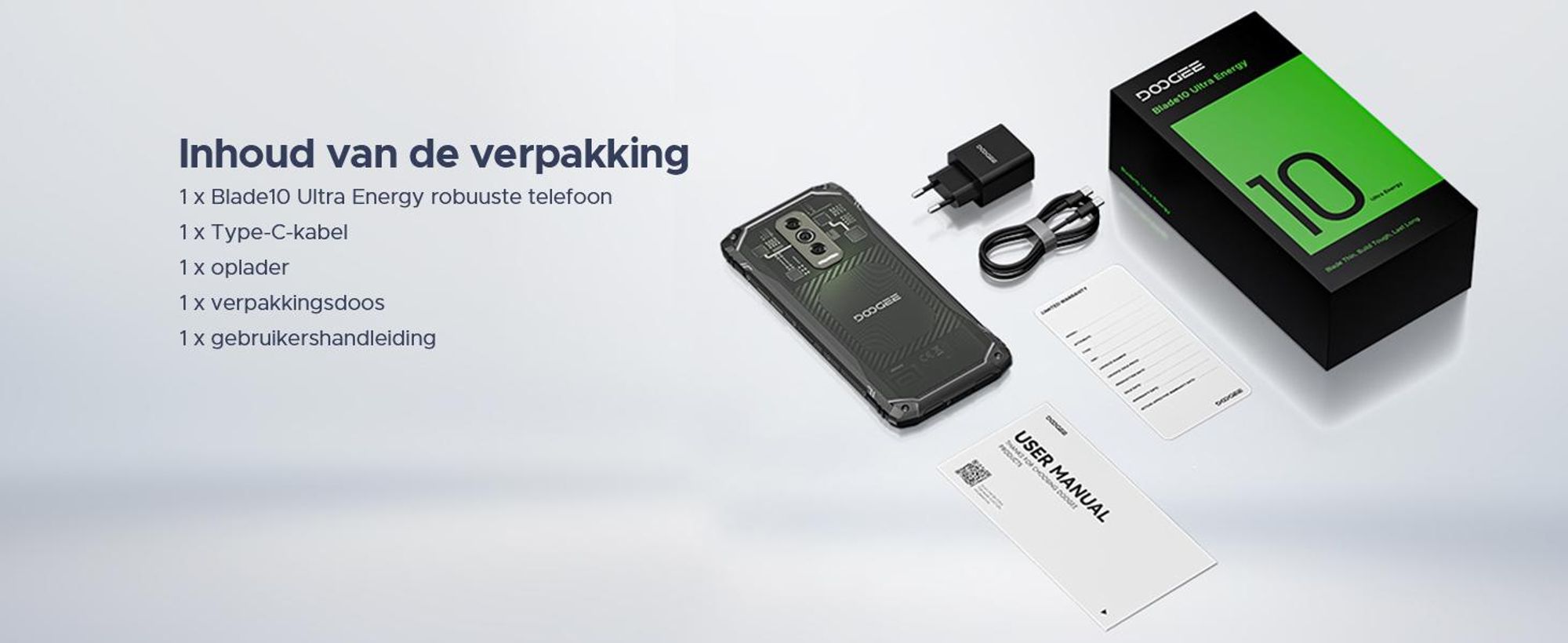 Doogee Blade 10 Ultra Energy, 16,7 cm (6,56 inch), 6 GB, 128 GB, 64 MP, Android 16.0, zwart