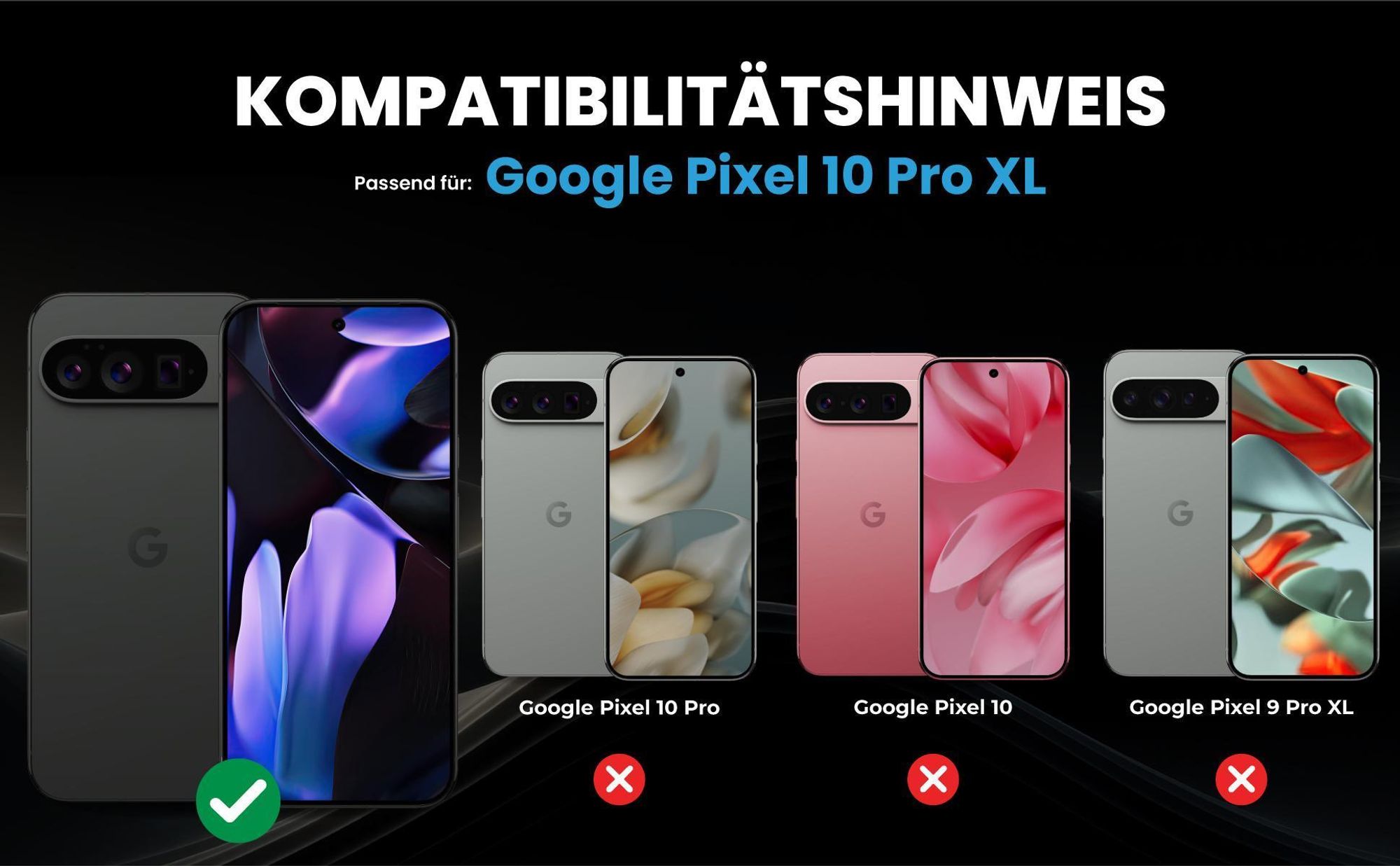 Kompatibilitätshinweise Hülle für Google Pixel 10 Pro XL