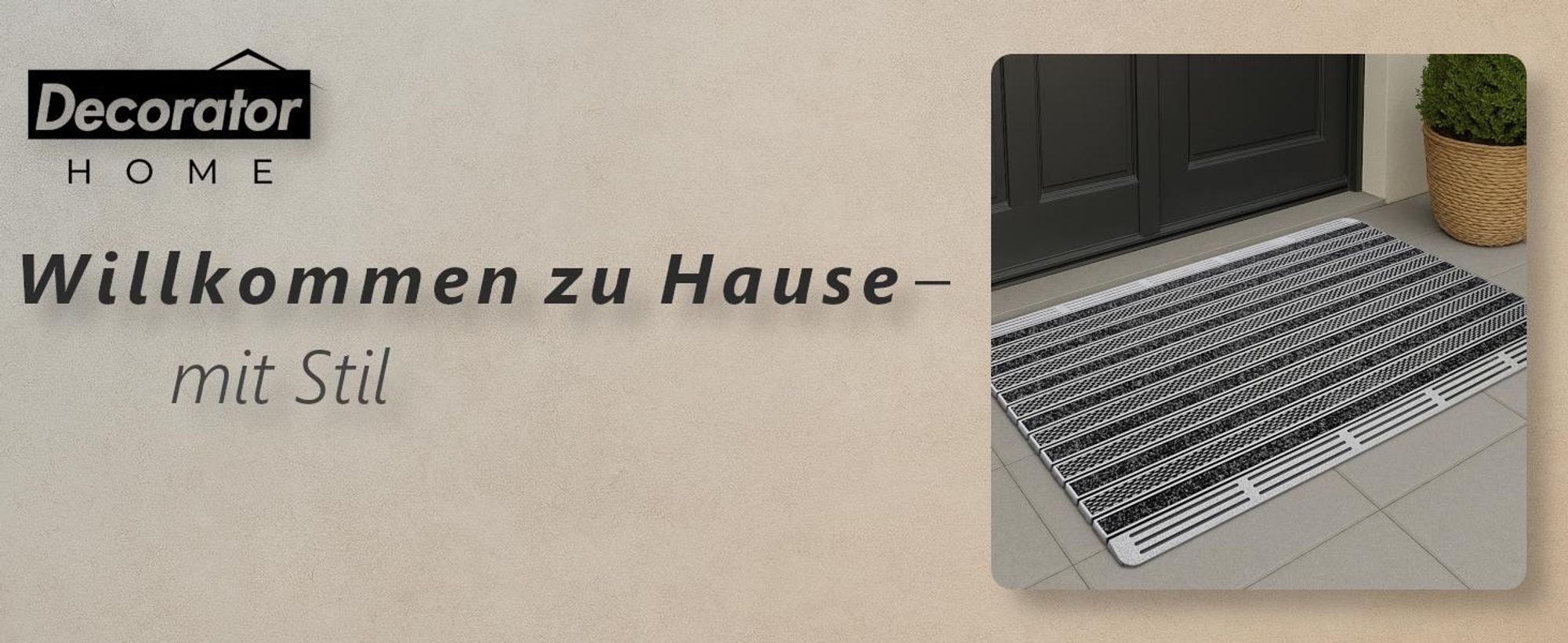 Schmutzfangmatte 60x90 cm Silber – Premium Fußmatte mit Vinyl und Textilstreifen